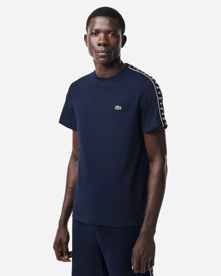 Lacoste Tape Jersey T-shirt in Navy