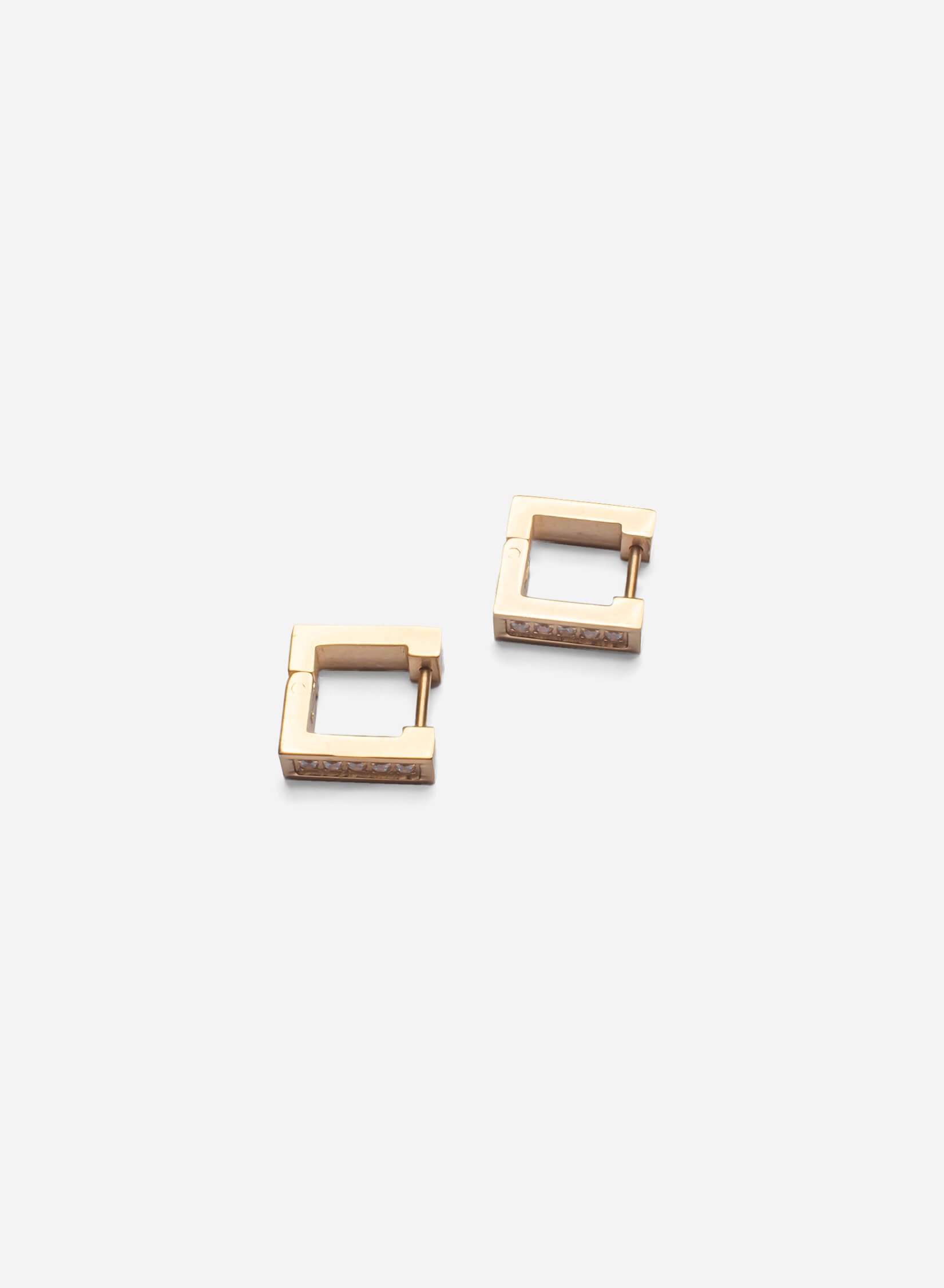 Square Diamond Hoop Earrings
