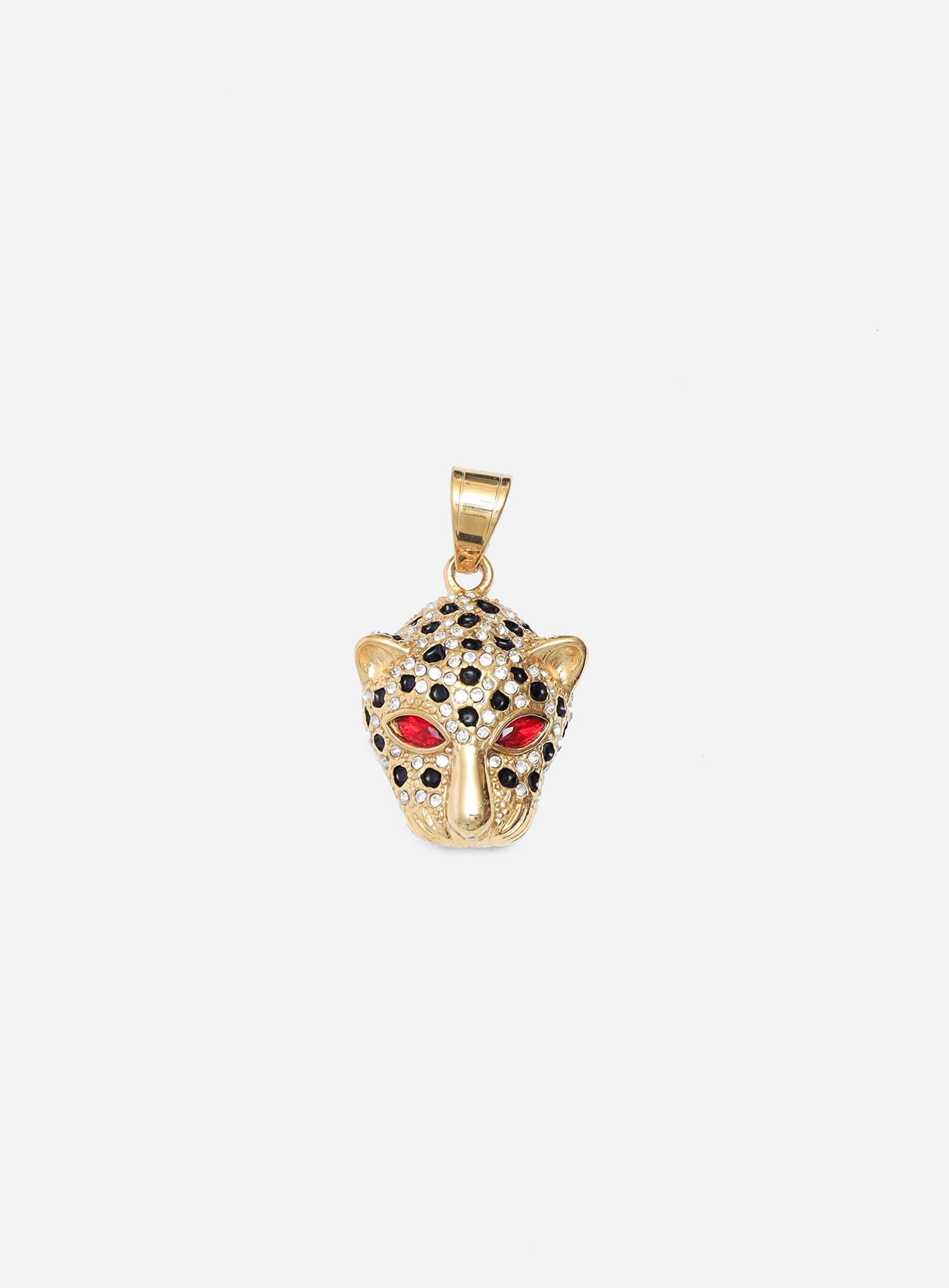GD Red Eyed Leopard Diamante Pendant