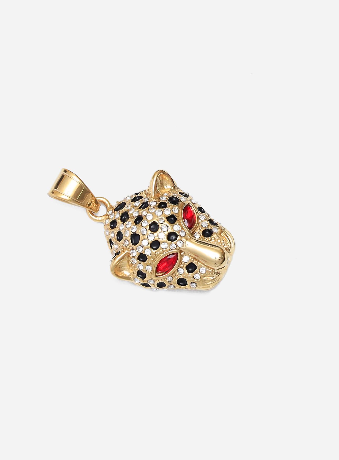 GD Red Eyed Leopard Diamante Pendant