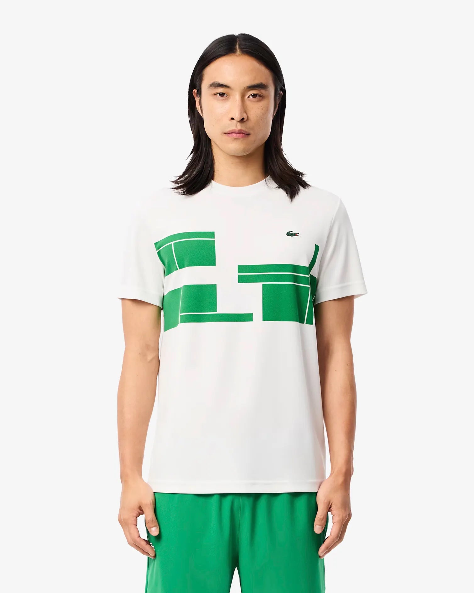 Lacoste Tennis X De Novak Djokovic Ultra-Dry Men's T-Shirt - White/Green