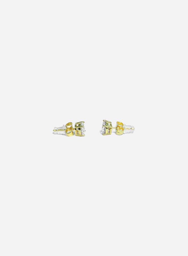 GD Circled Basket Set Solitaire Stud Earring