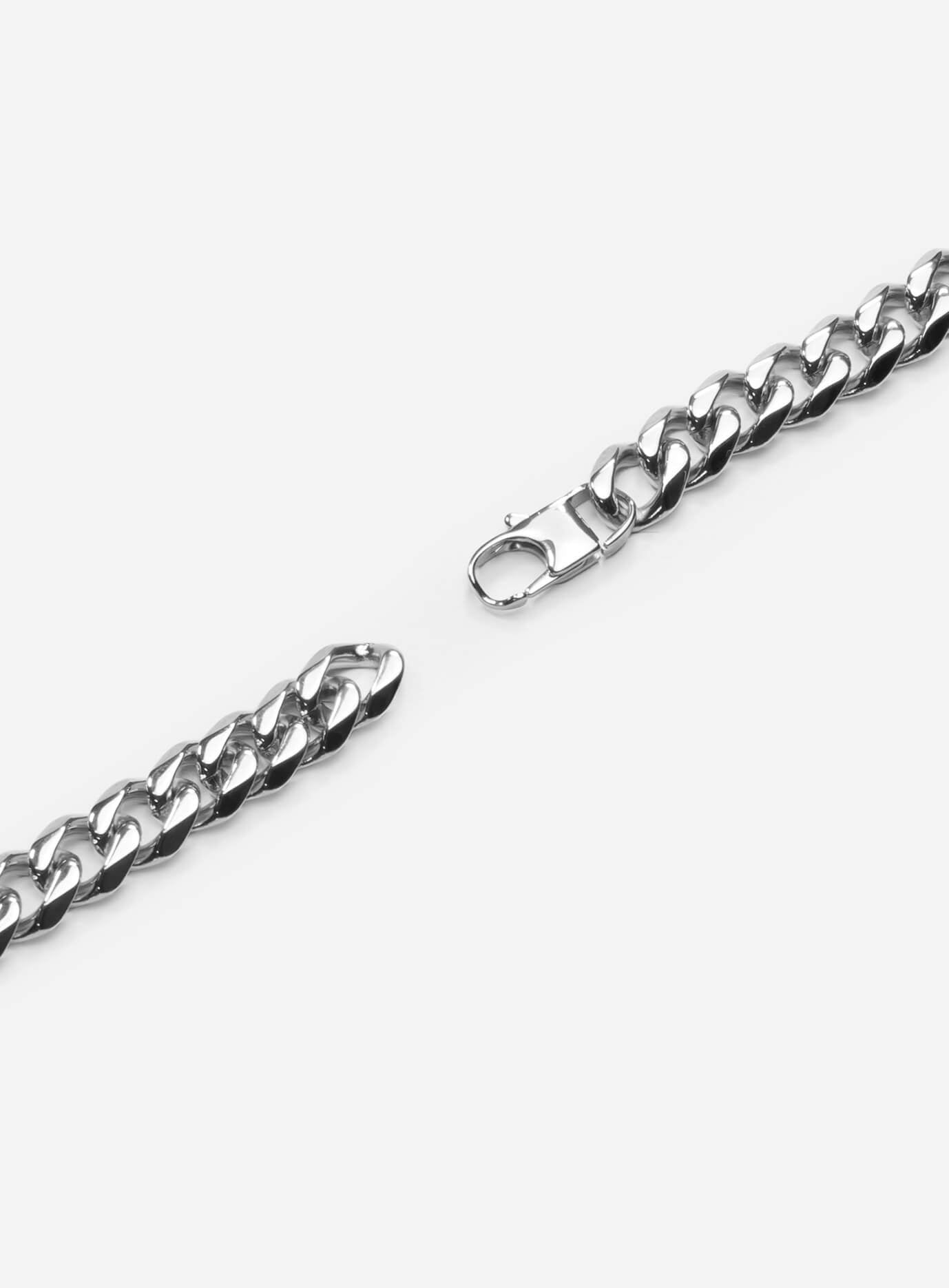 Gd Cuban Chain Stainless Steal White Gold Plated