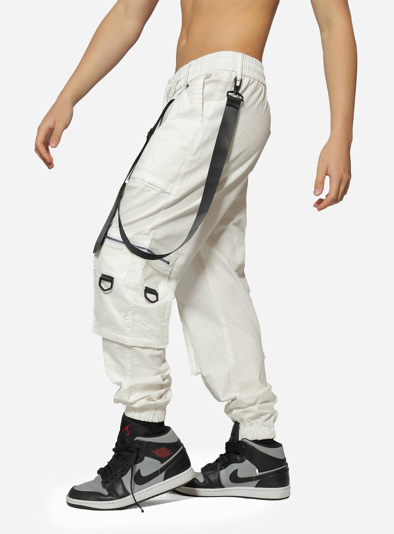 White Hip-Hop Streetwear Cargo Pants