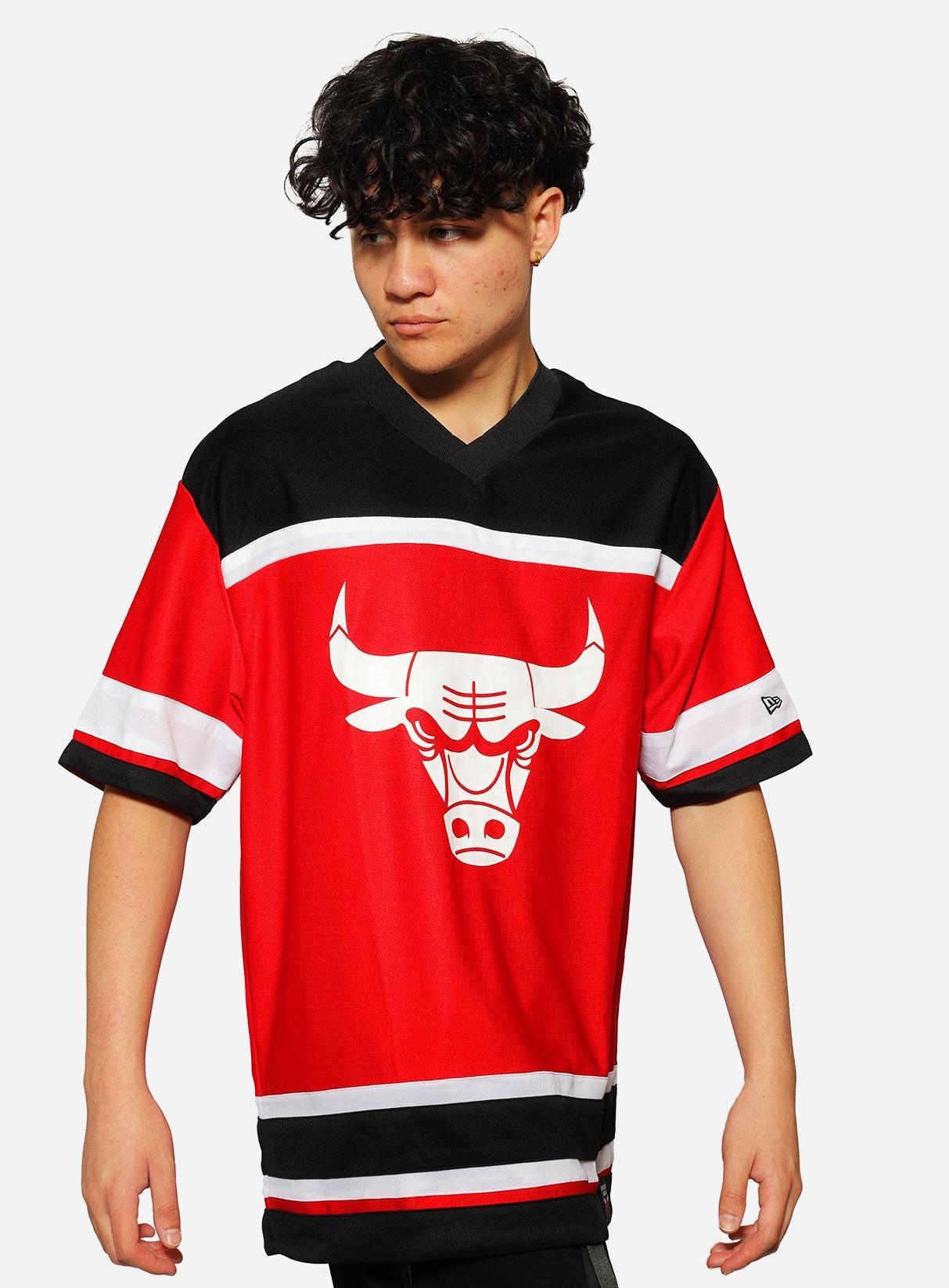 New Era Chicago Bulls oversized mesh t-shirt in black