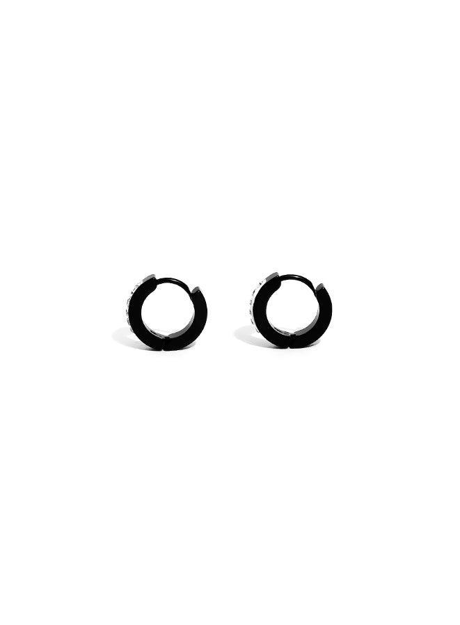 Gracias Dios Diamond Circle Hoop Hinged Earring - Challenger Streetwear