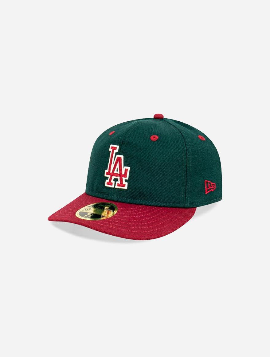 Los Angeles Dodgers Hat Mens 8 Green Red Two Tone Logo New Era 59 Fifty  Fitted