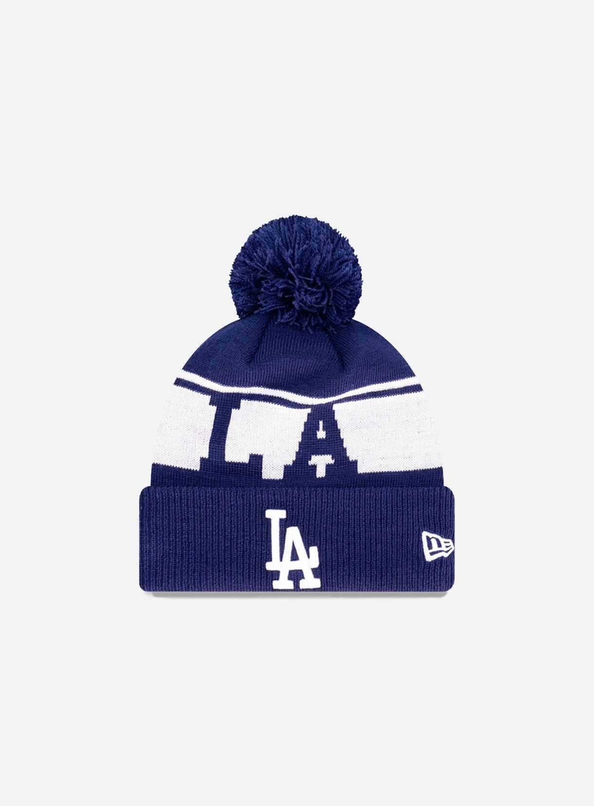 New Era Los Angeles Dodgers Initial Medium Knit Pom Beanie - Challenger Streetwear
