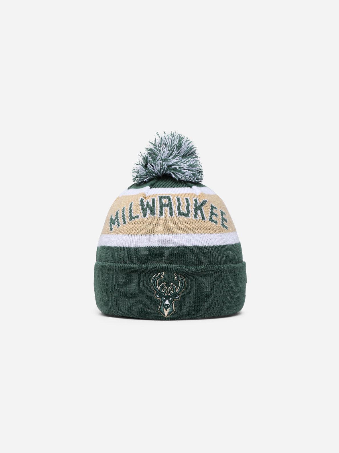 New Era Milwaukee Bucks Knit Medium Pom Beanie - Challenger Streetwear