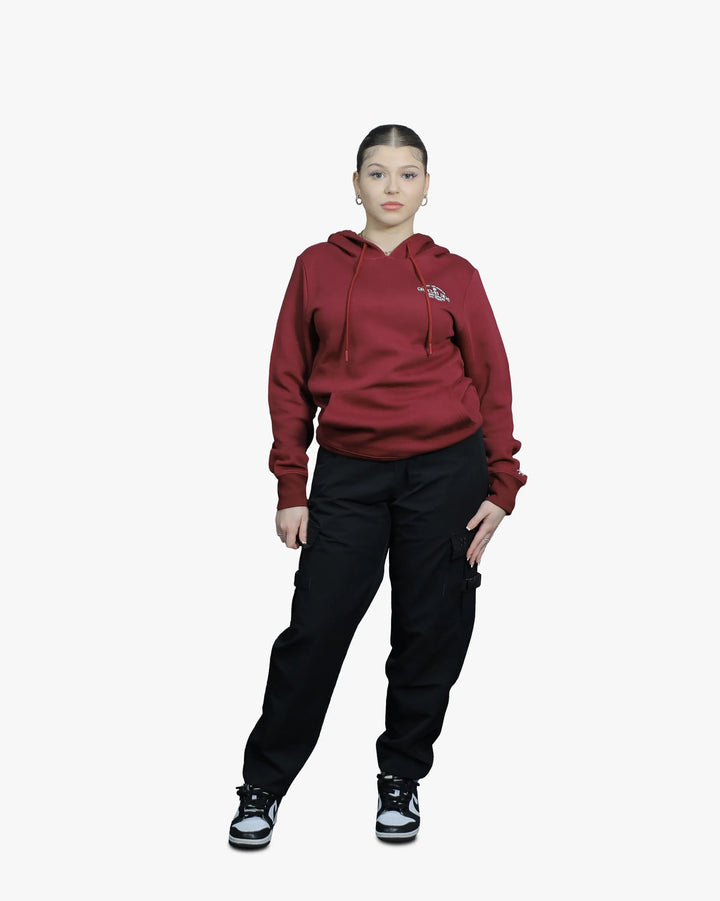 Gracias Dios Essential Hoodie Maroon 