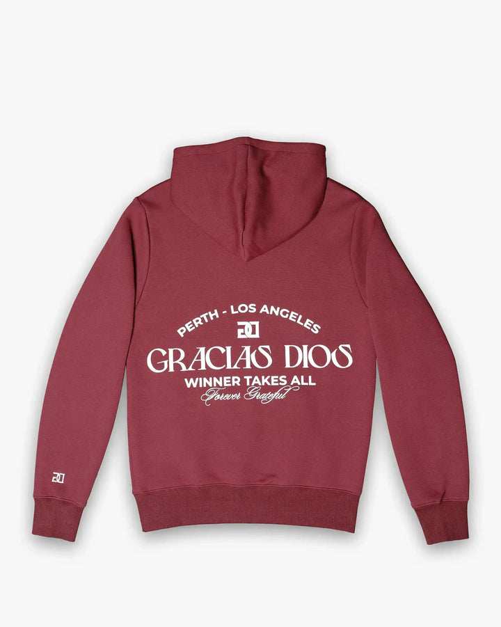 Gracias Dios Essential Maroon Hoodie