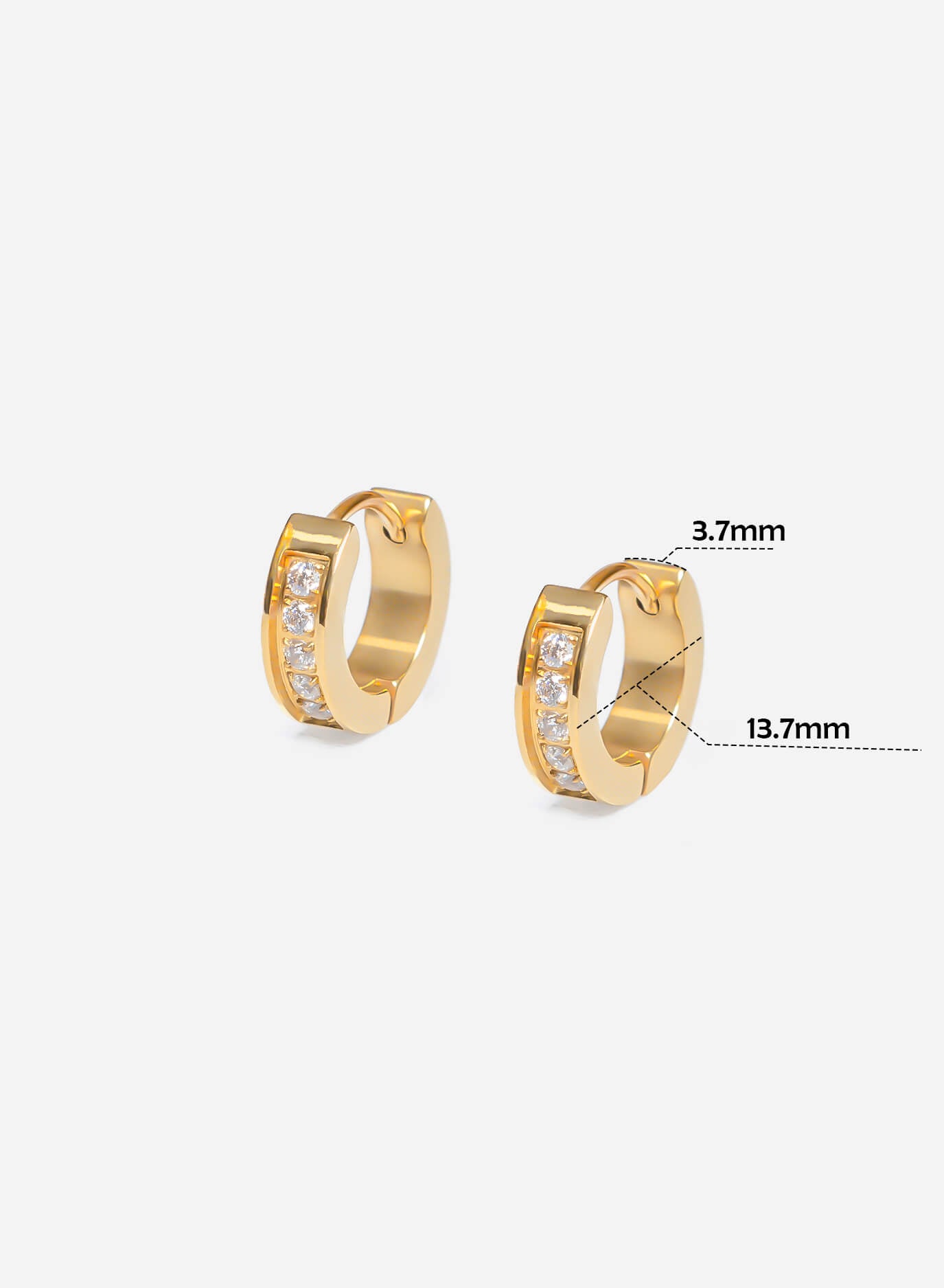 Hoops Cubic Zirconia Ice Earrings Gold-Tone