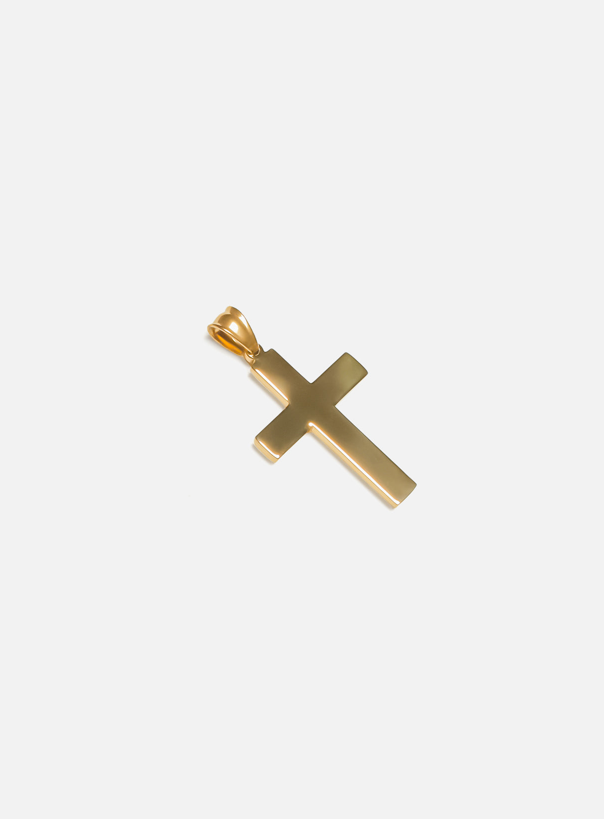 GD Cross Zirconia Stone Pendant Gold-Tone