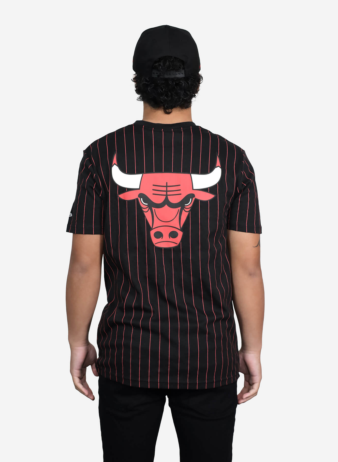 Chicago Bulls Pinstripe Graphic Oversized T-Shirt