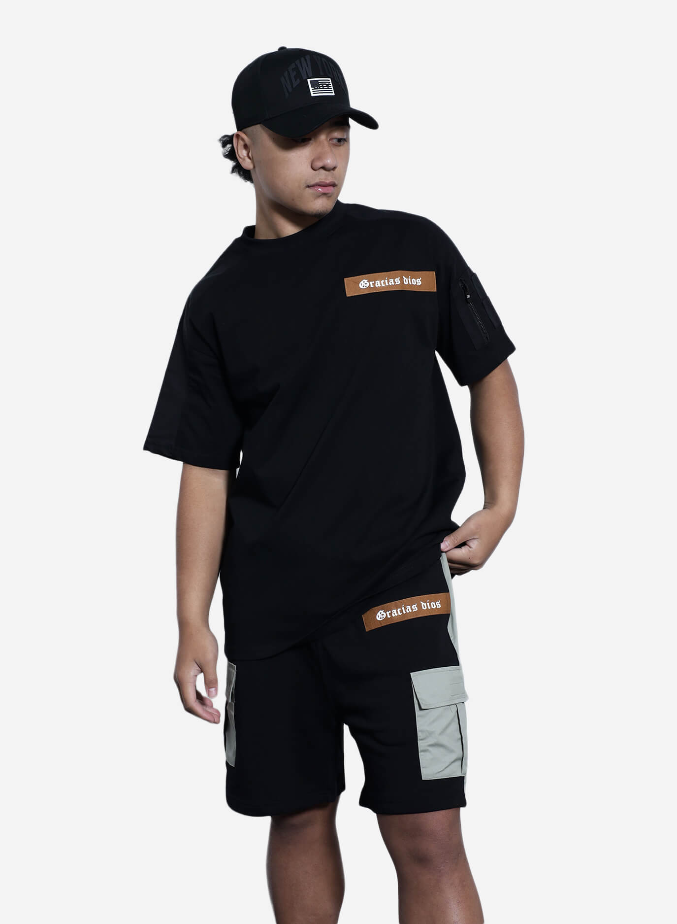 GD Woven Oversized Sleeve Pocket Tee