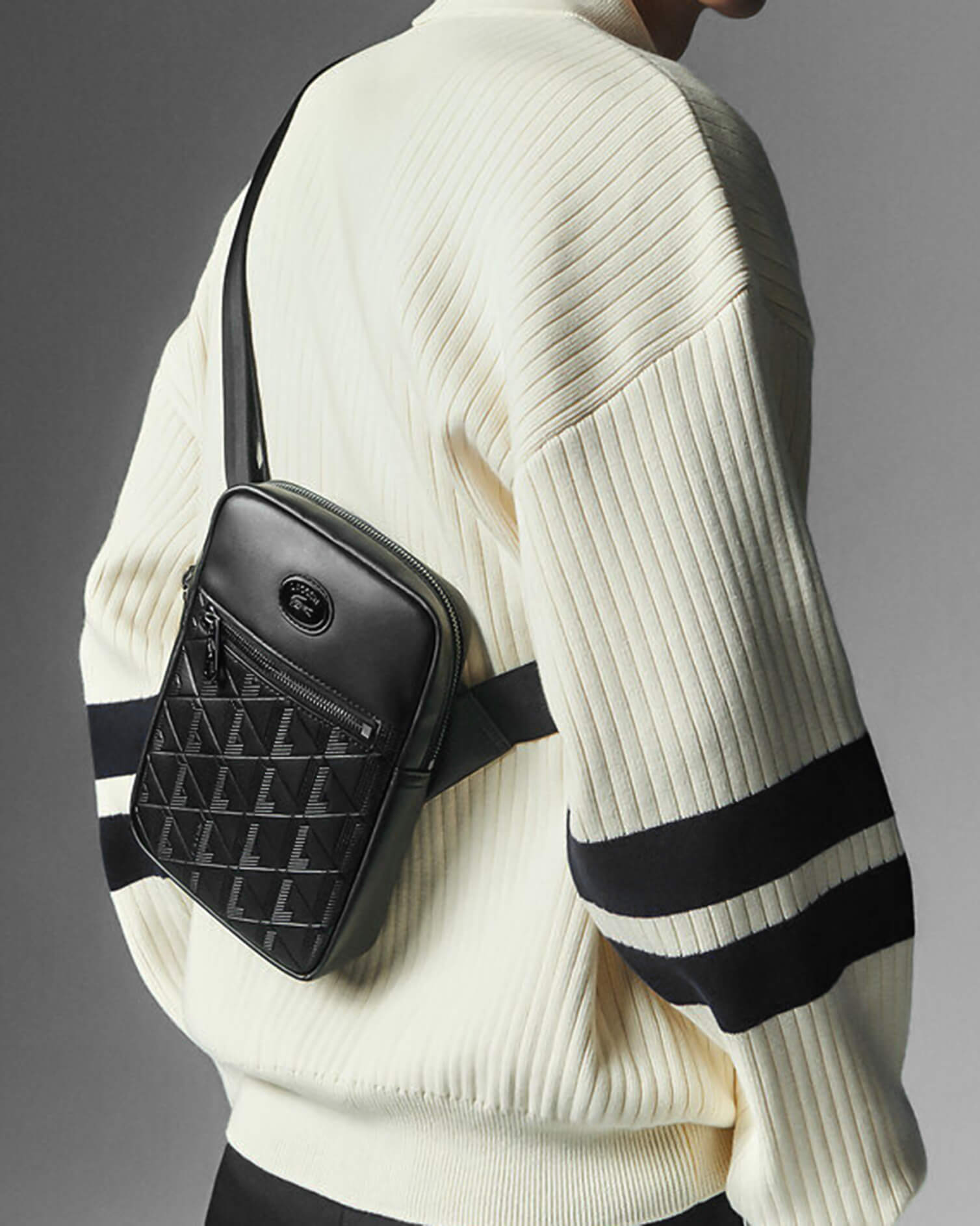 Lacoste Leather Monogram Satchel