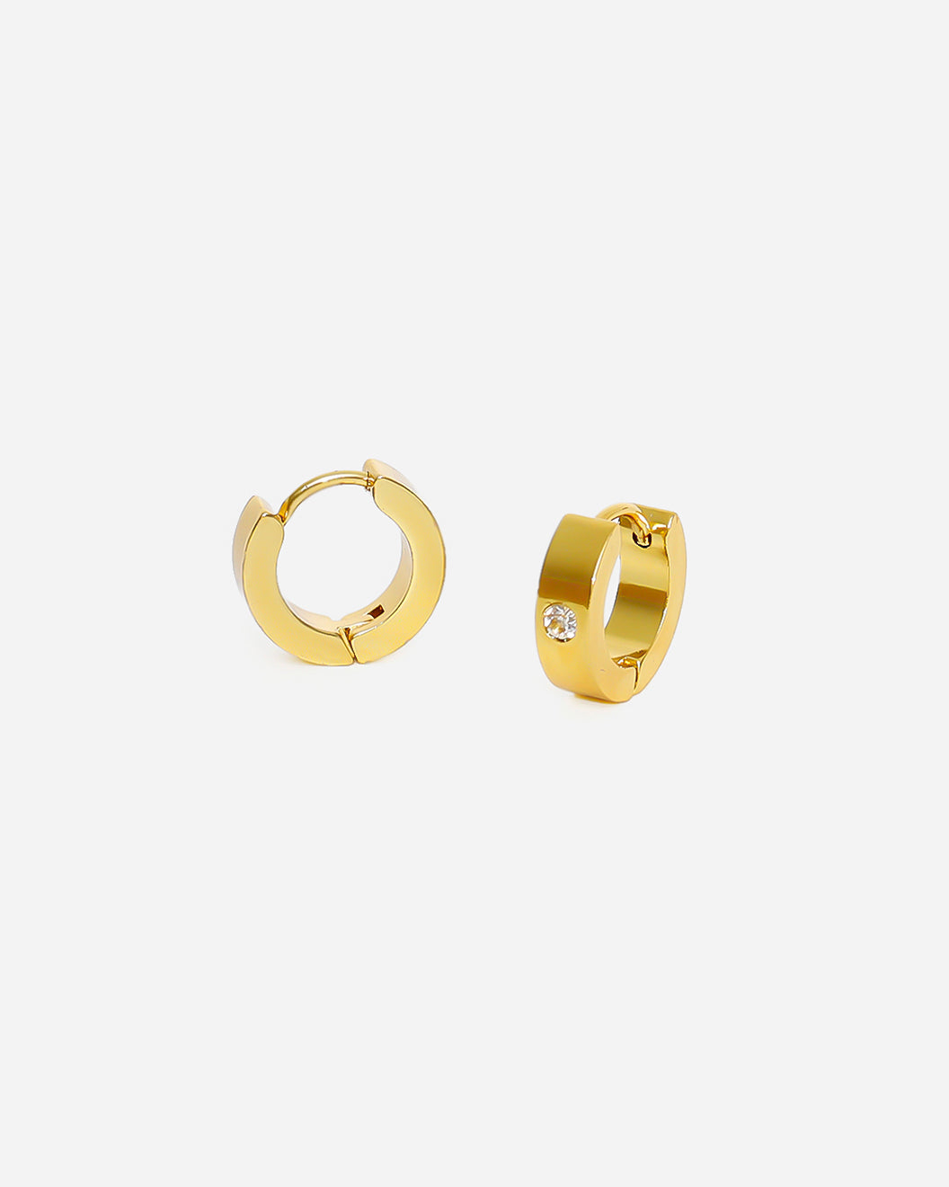 GD Hoops Zirconia Earrings Gold Plated