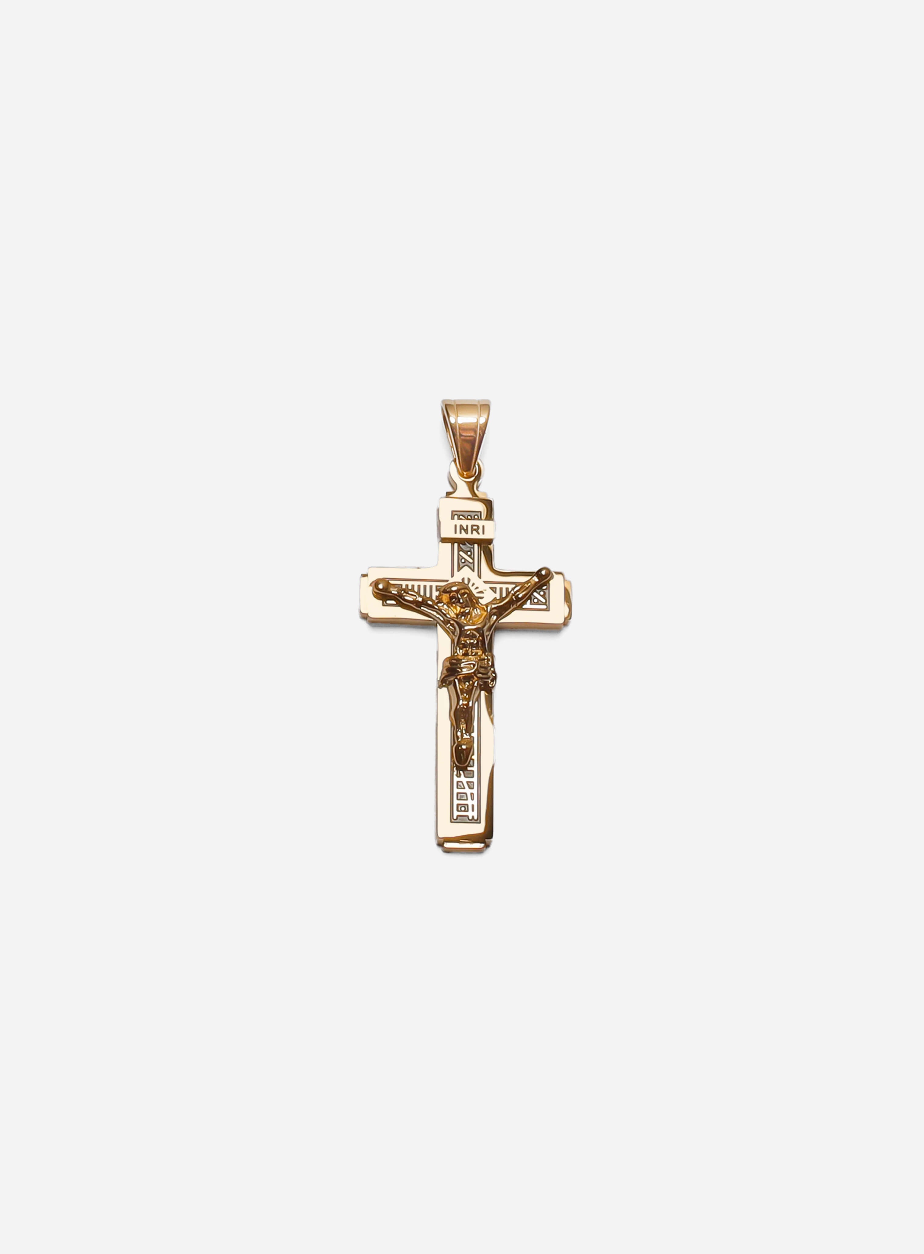 INRI Crucifix Pendant Gold-Tone