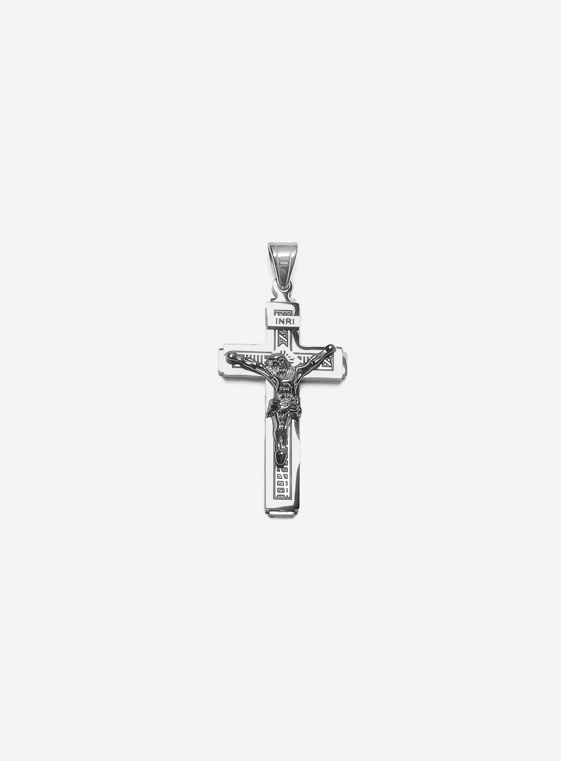 INRI Crucifix Pendant Silver-Tone