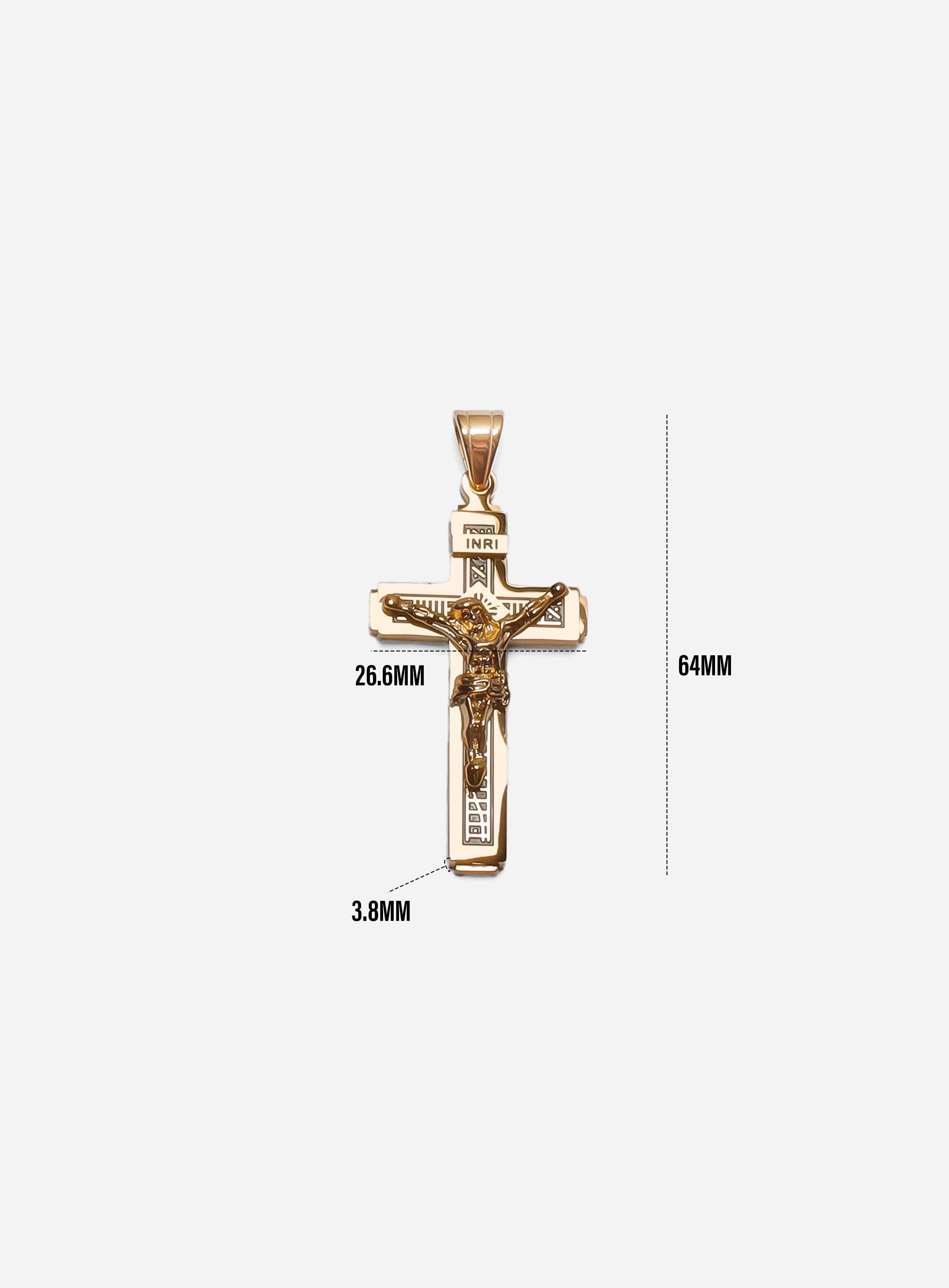 INRI Crucifix Pendant Gold-Tone