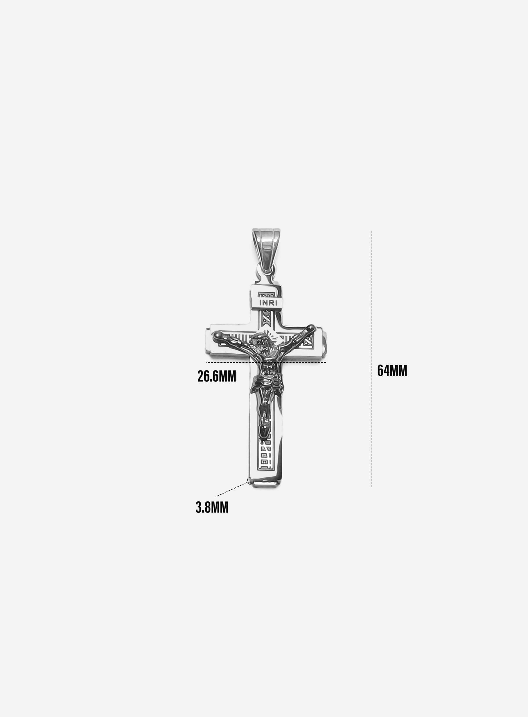 INRI Crucifix Pendant Silver-Tone