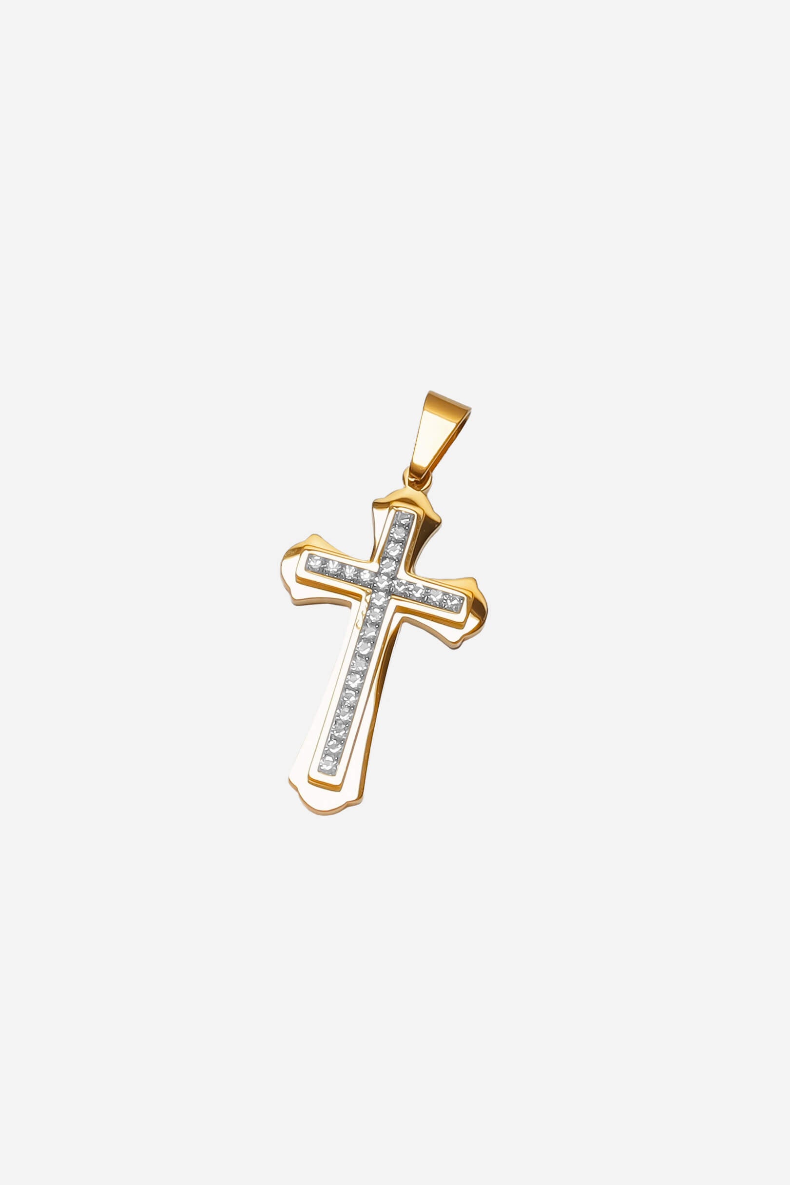 Diamante Center Cross Pendant Gold-Tone