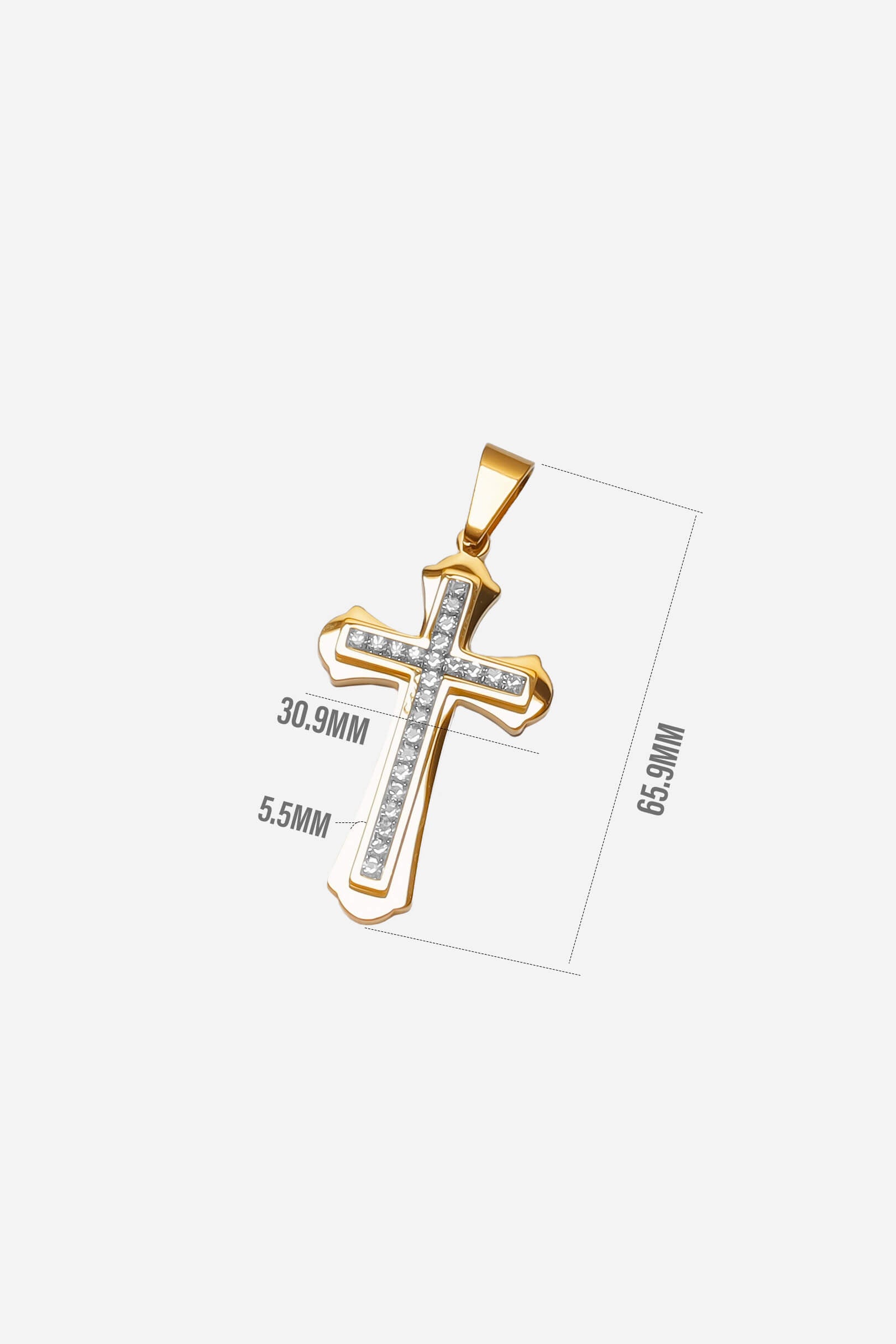 Diamante Center Cross Pendant Gold-Tone