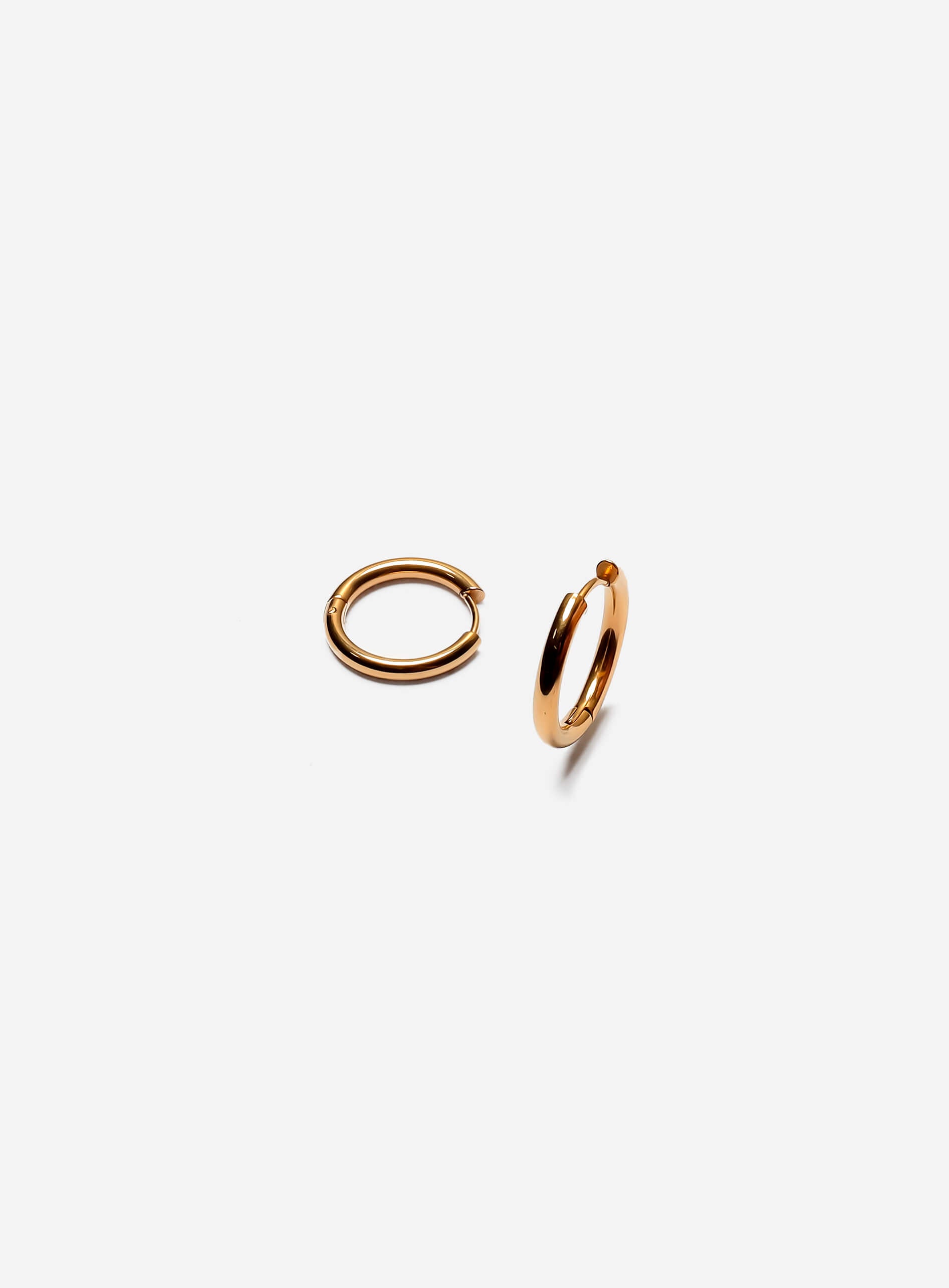 GD Gold-Tone Half Round Hoop Earrings