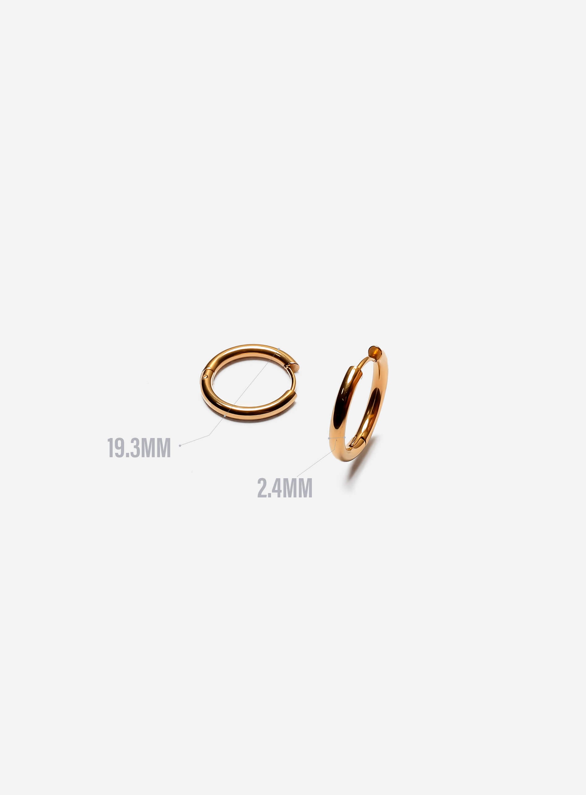 GD Half Round Hoop Earrings Gold-Tone