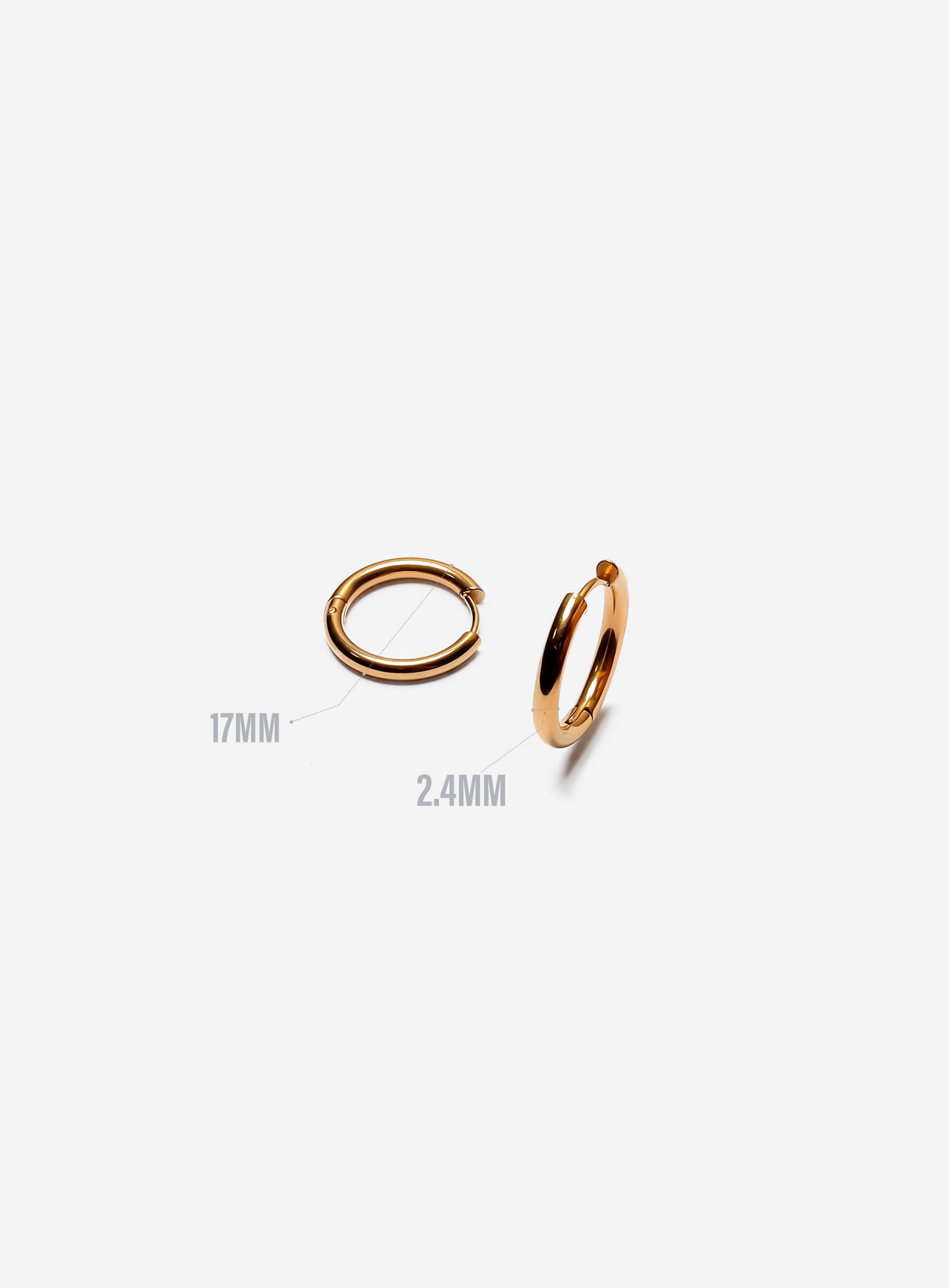 GD Gold-Tone Half Round Hoop Earrings