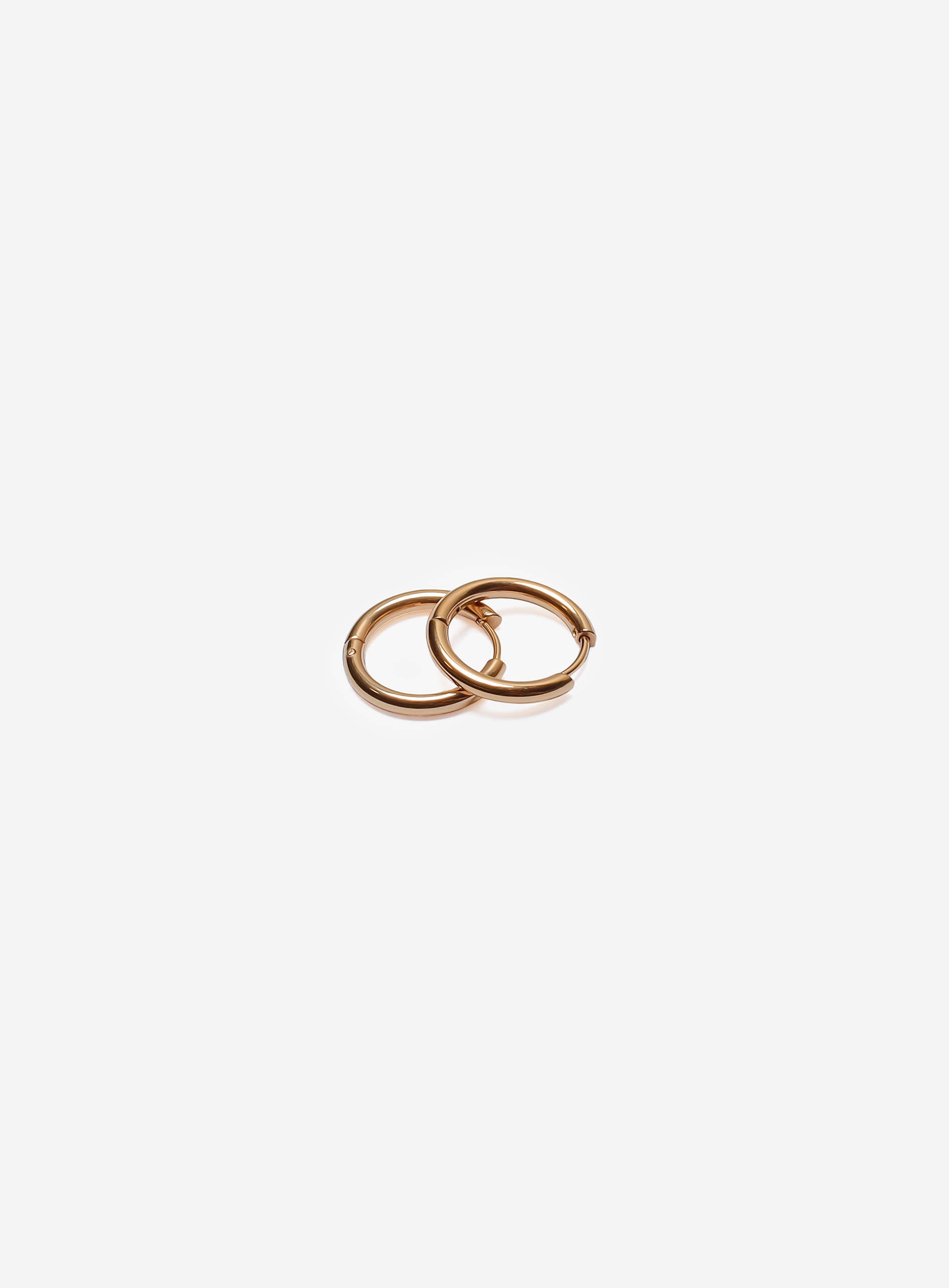 GD Half Round Hoop Earrings Gold-Tone