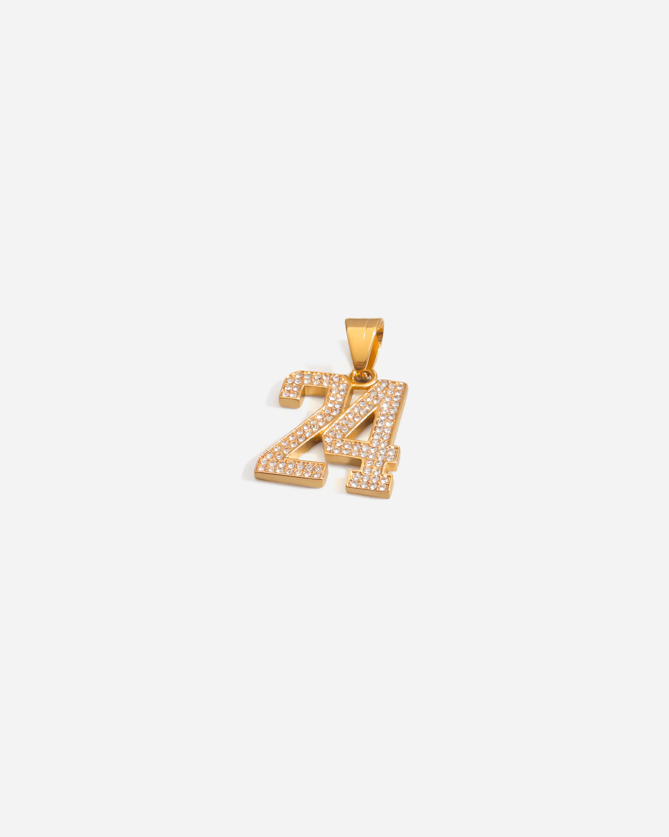 Number 24 Kobe Bryant Iced Pendant Gold Tone