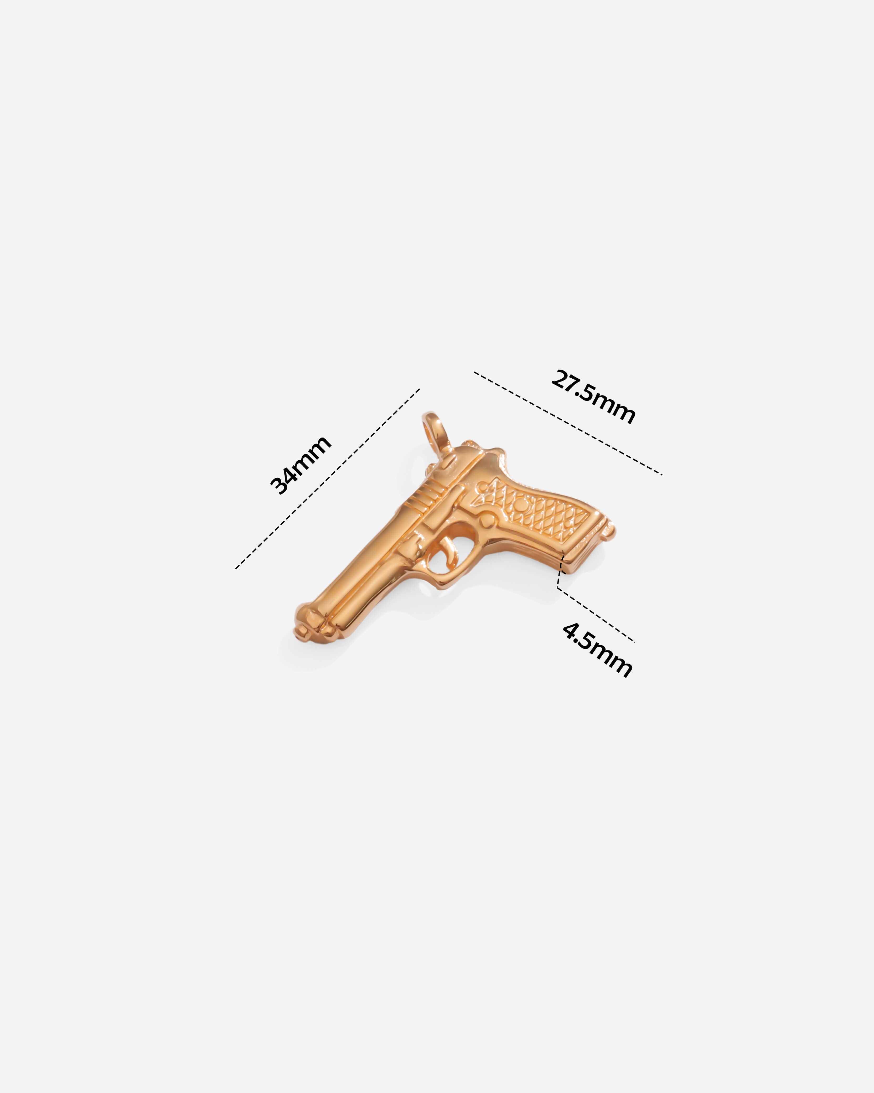 Mini Pistol Gun Pendant Gold Plated