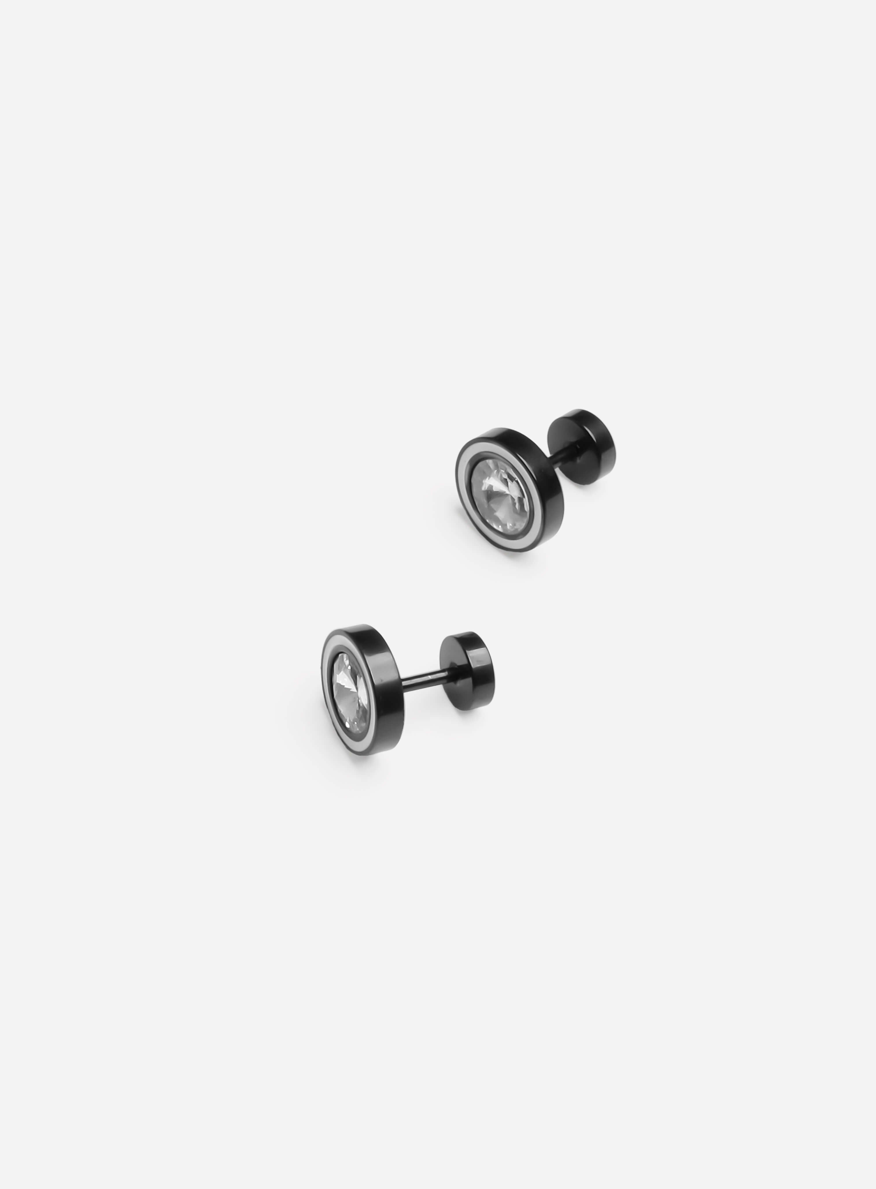 Round Stud Midnight Earrings