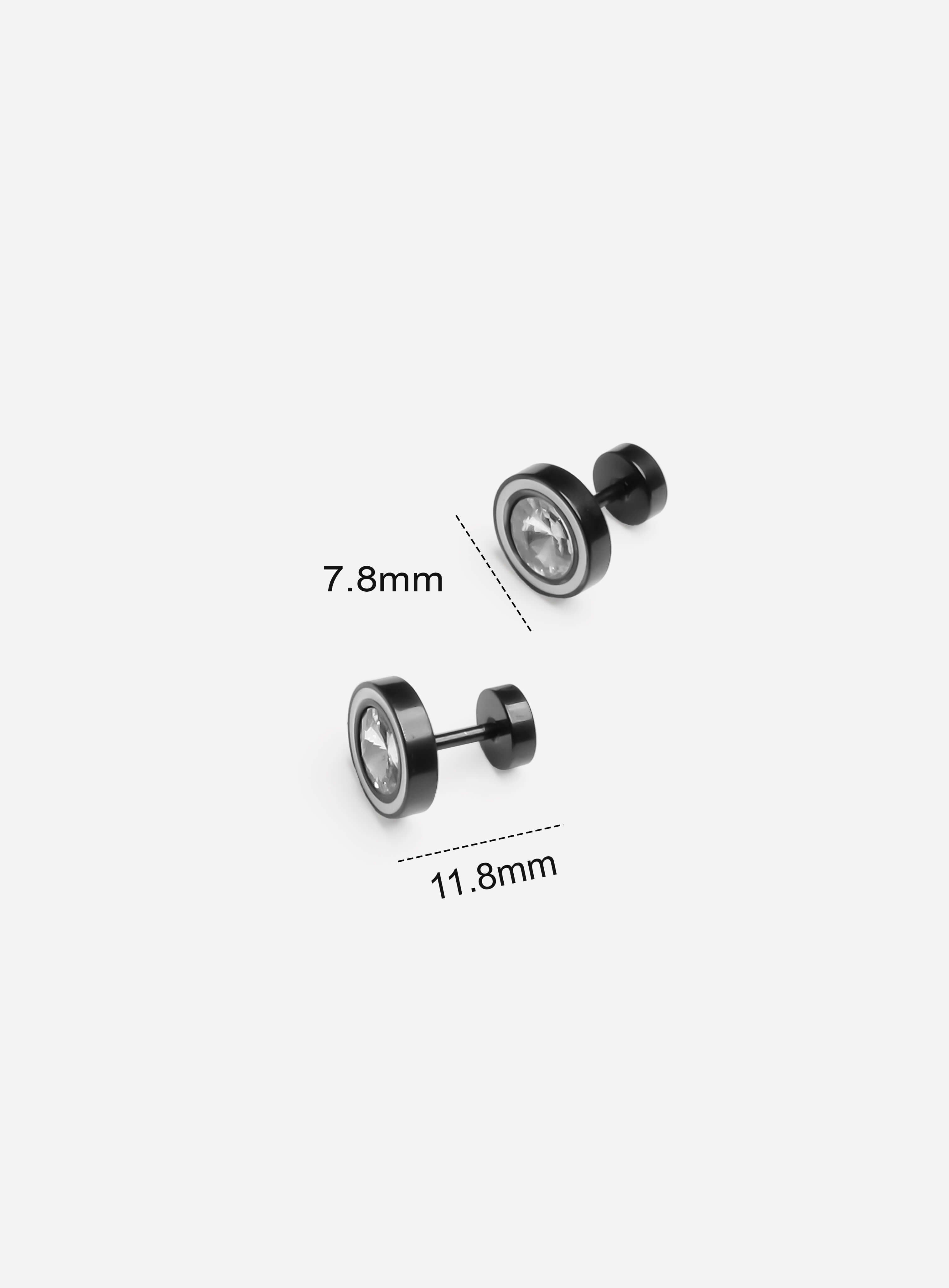 Round Stud Midnight Earrings