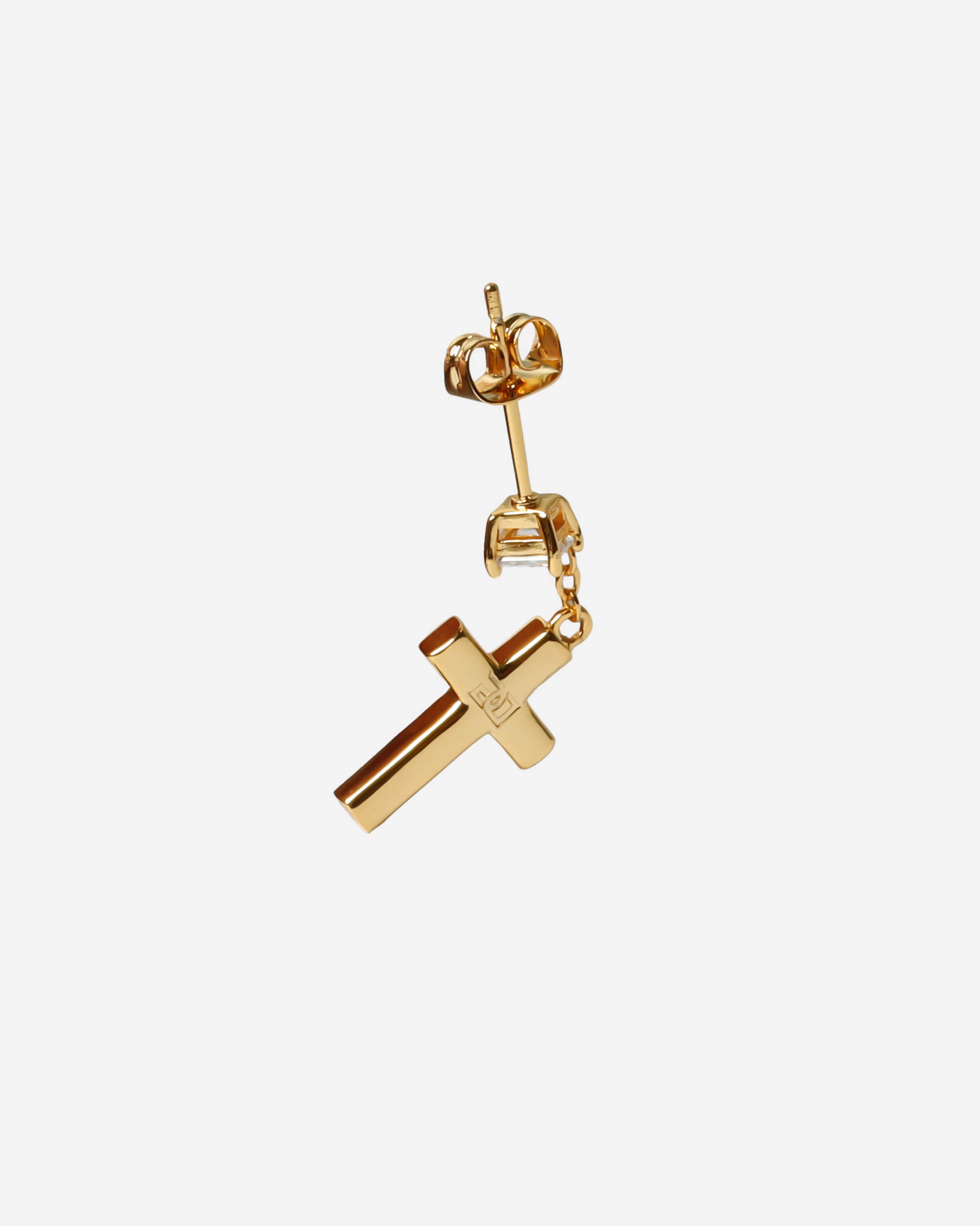 GD Elegant Dangling Iced Cross Earrings