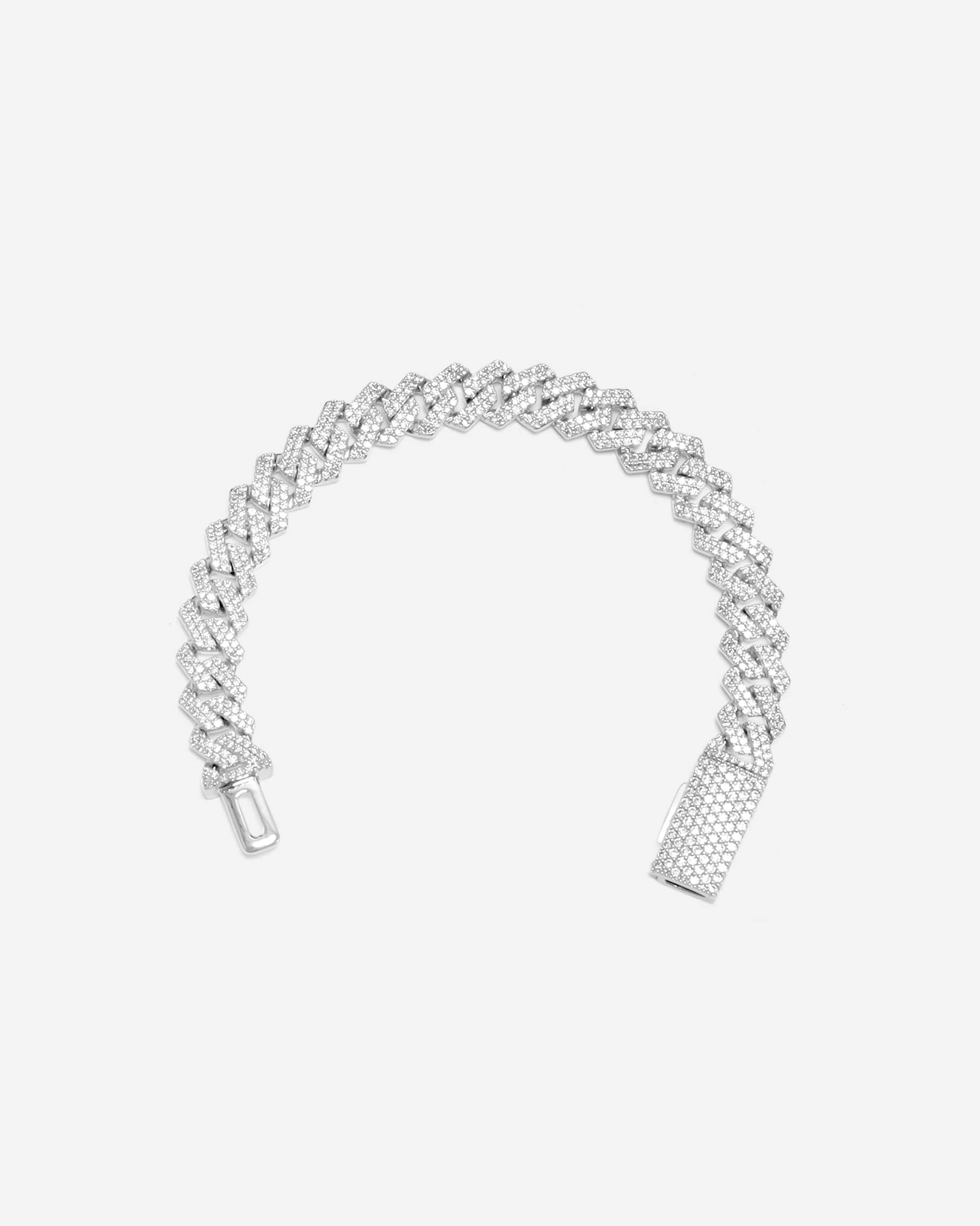 GD Ice Cubic Zirconia Bracelet White Silver Plated