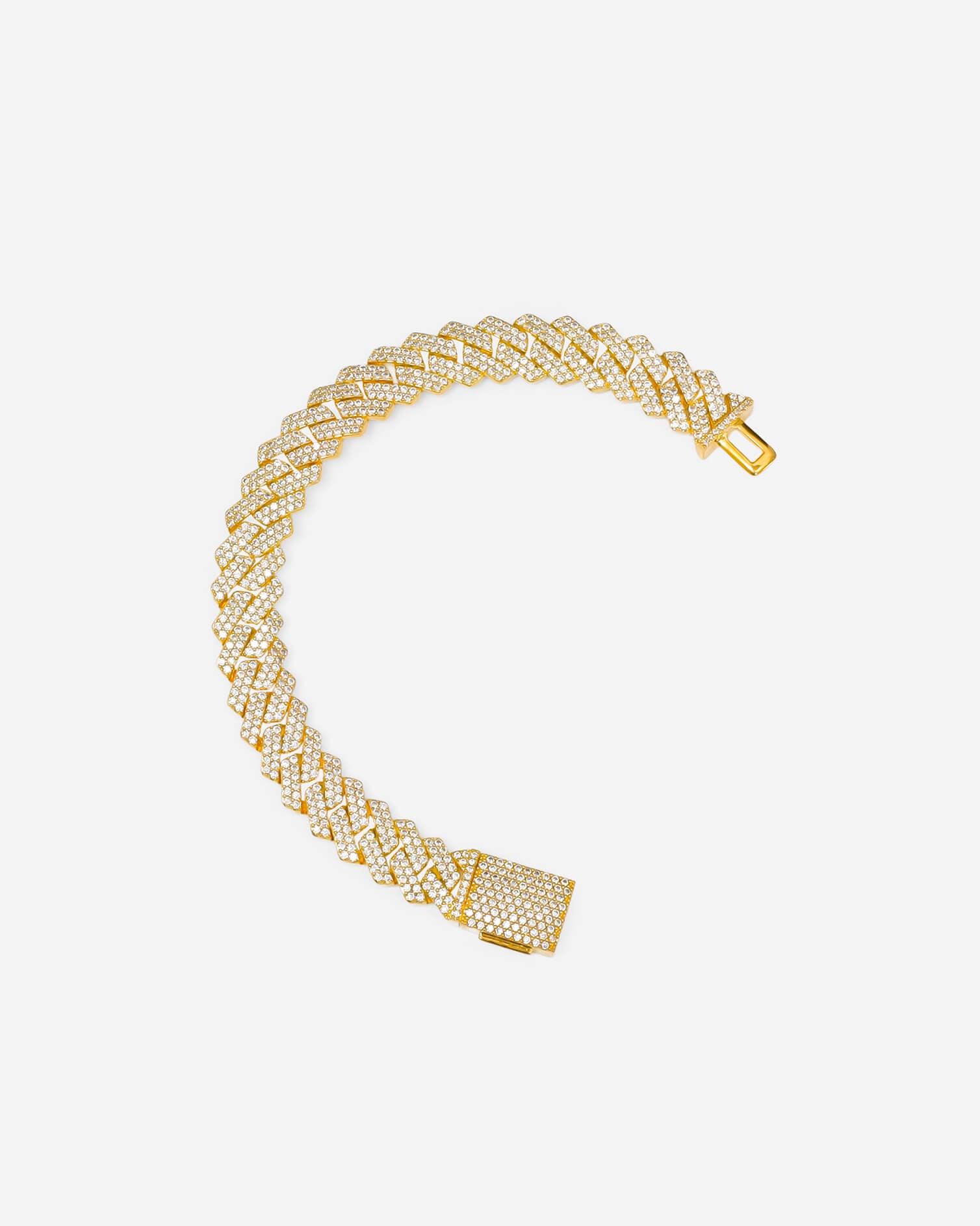 GD Ice Cubic Zirconia 13mm Bracelet 18k Gold Plated