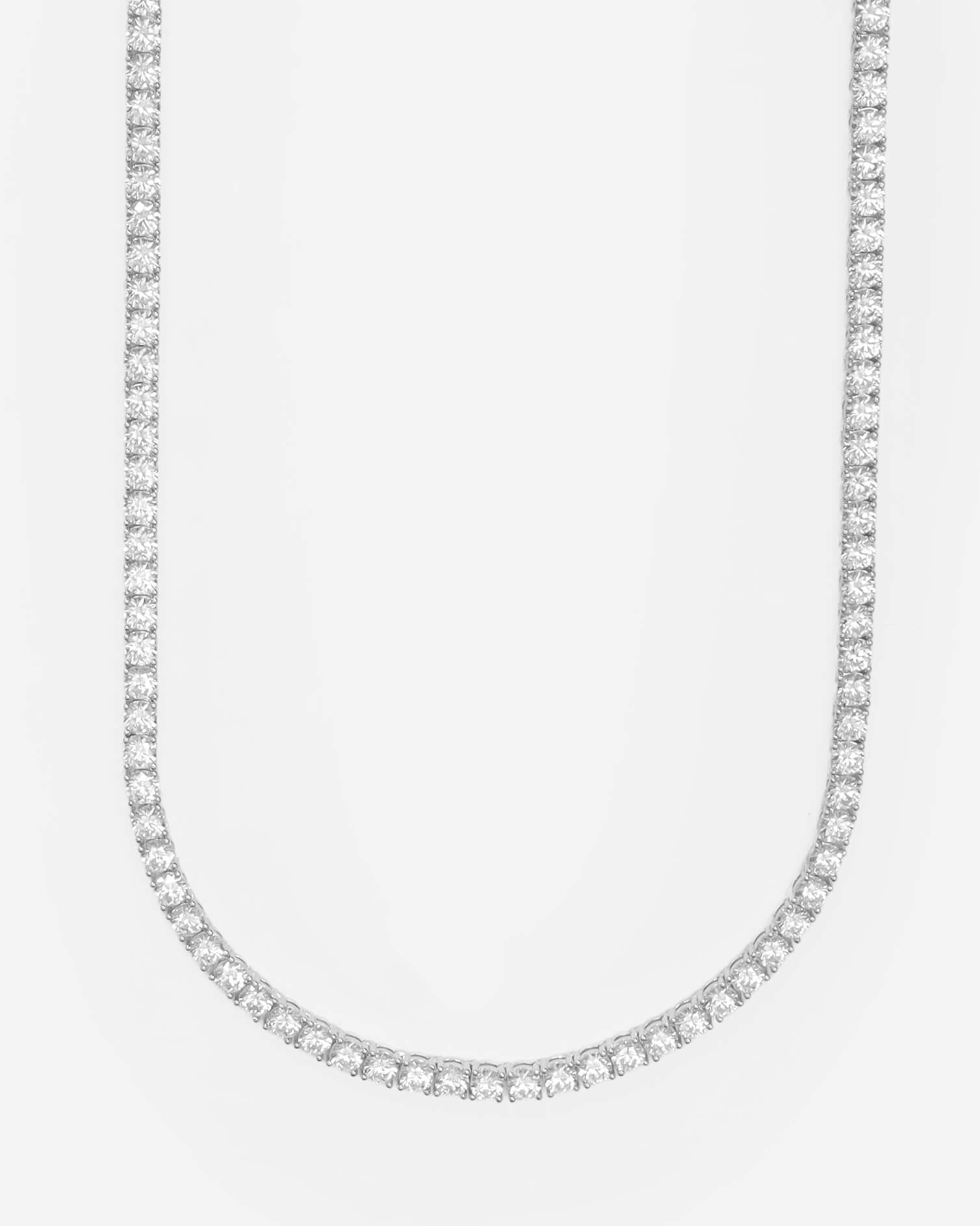 GD Tennis Cubic Zirconia 50cm Chain White Gold Plated