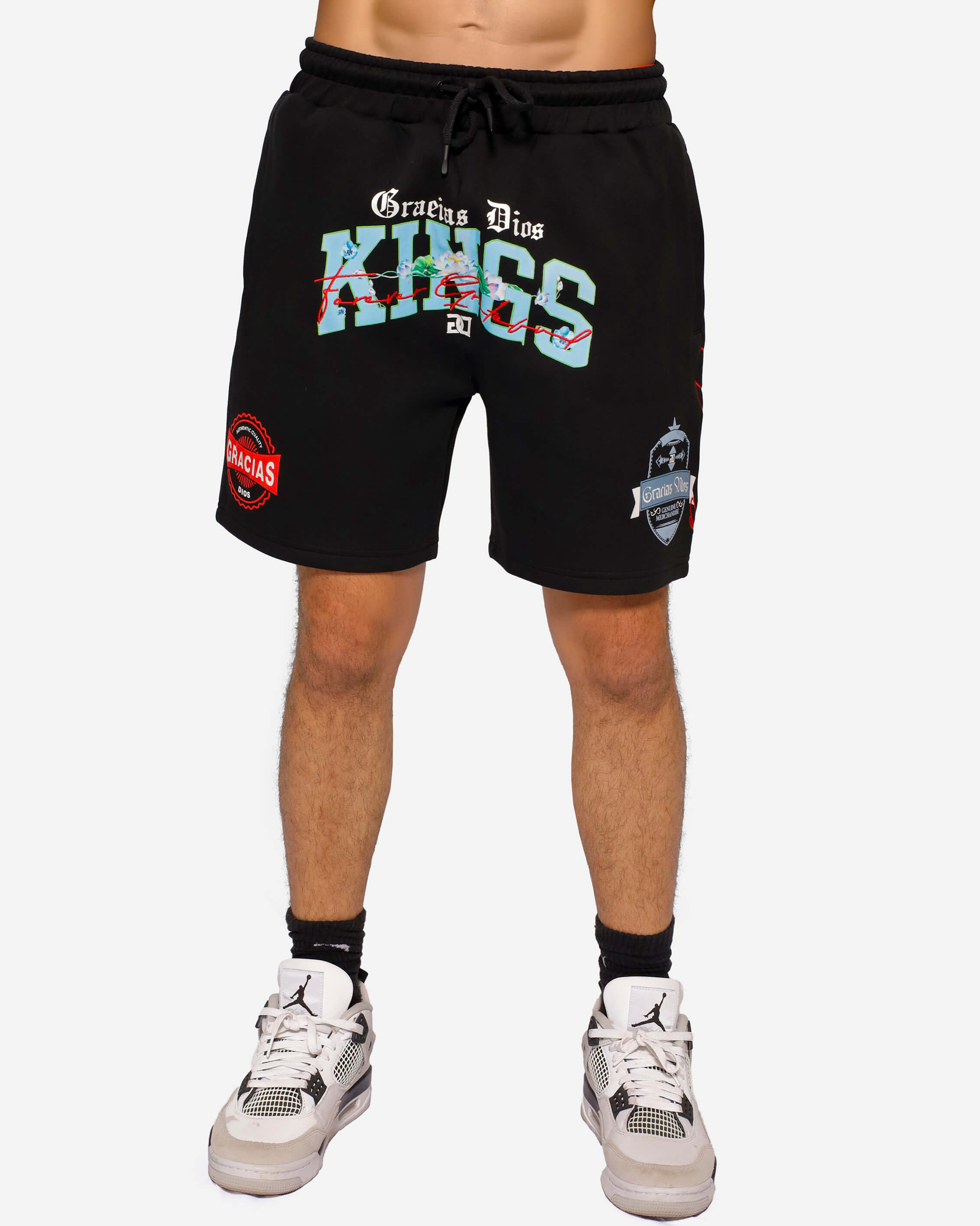 Kings Floral Shorts Black