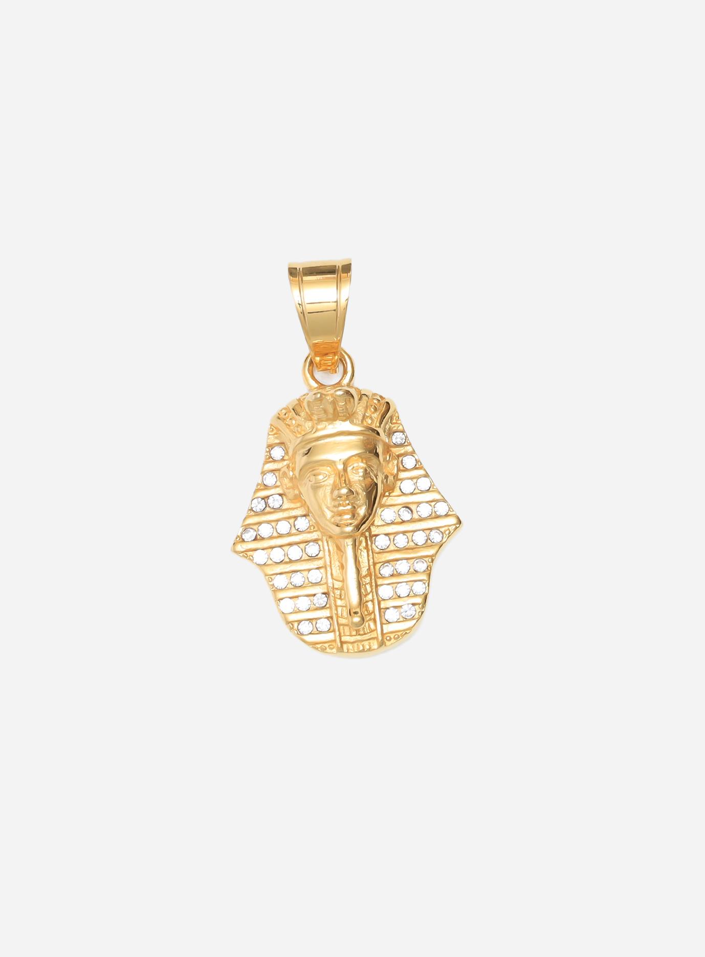 Diamond Pharaoh Head Egyptian Pendant