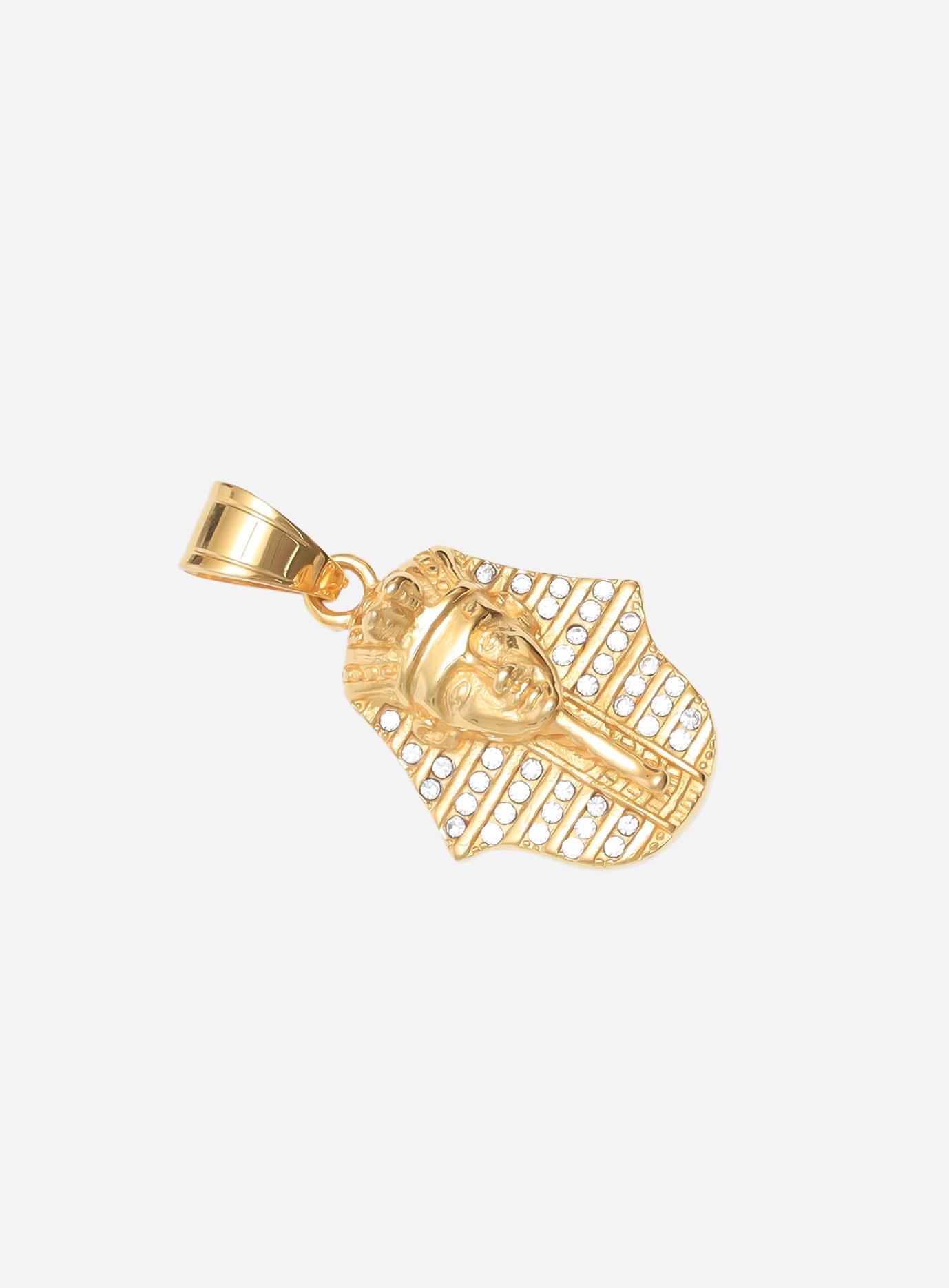 Diamond Pharaoh Head Egyptian Pendant