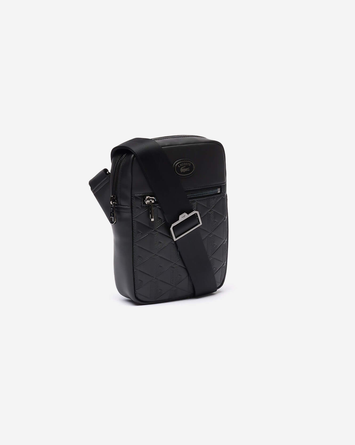 Lacoste Leather Monogram Print Vertical Satchel