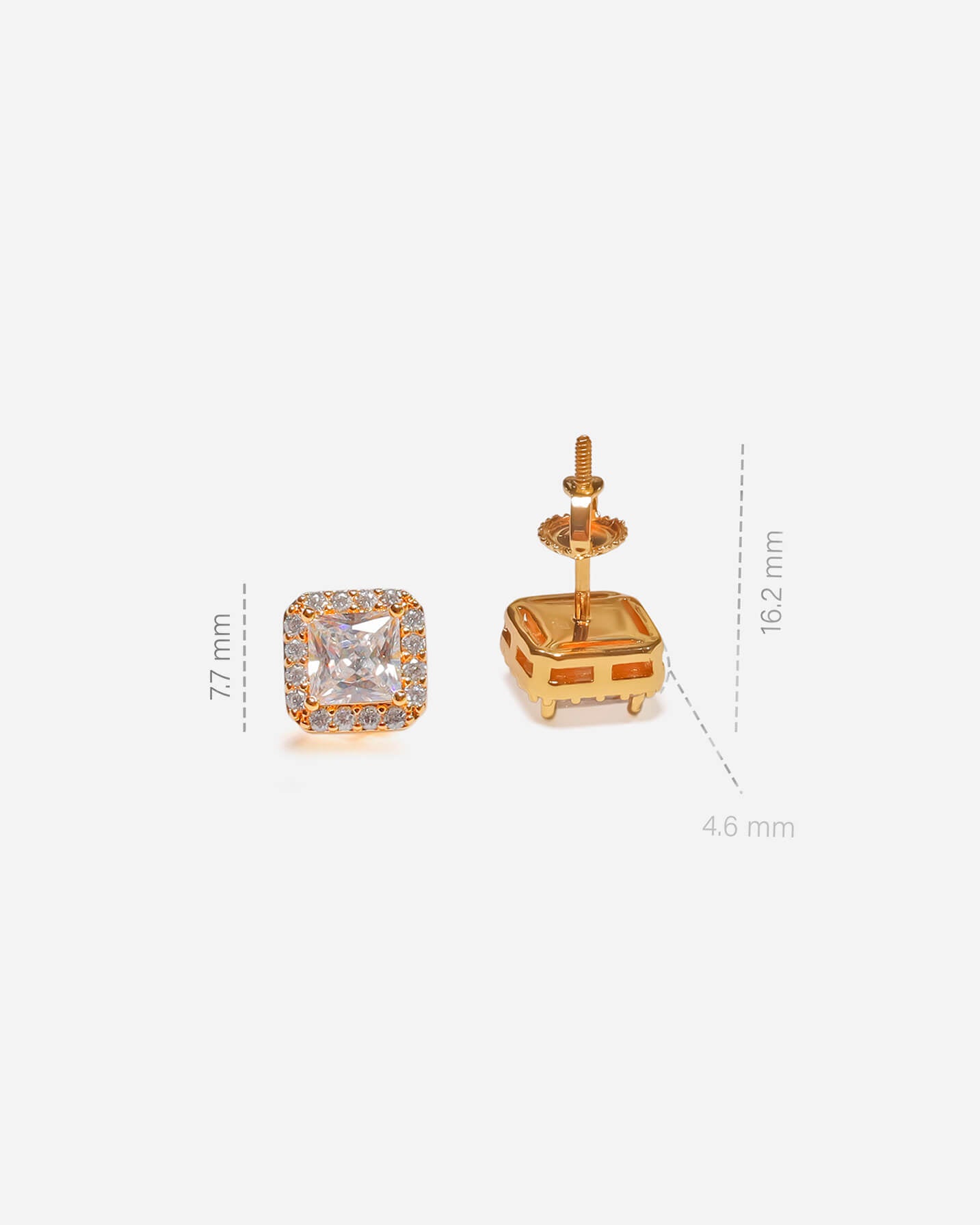 Radiant 22K Gold Stud Earrings