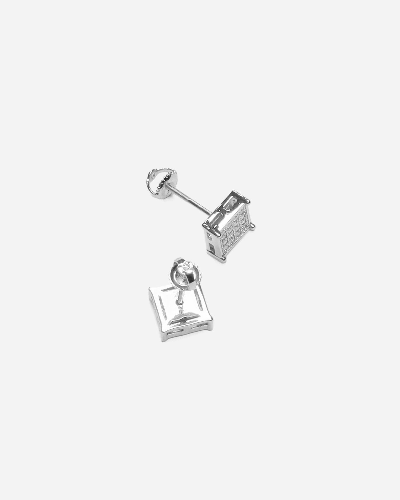 Radiant Zirconia Silver Square Earrings
