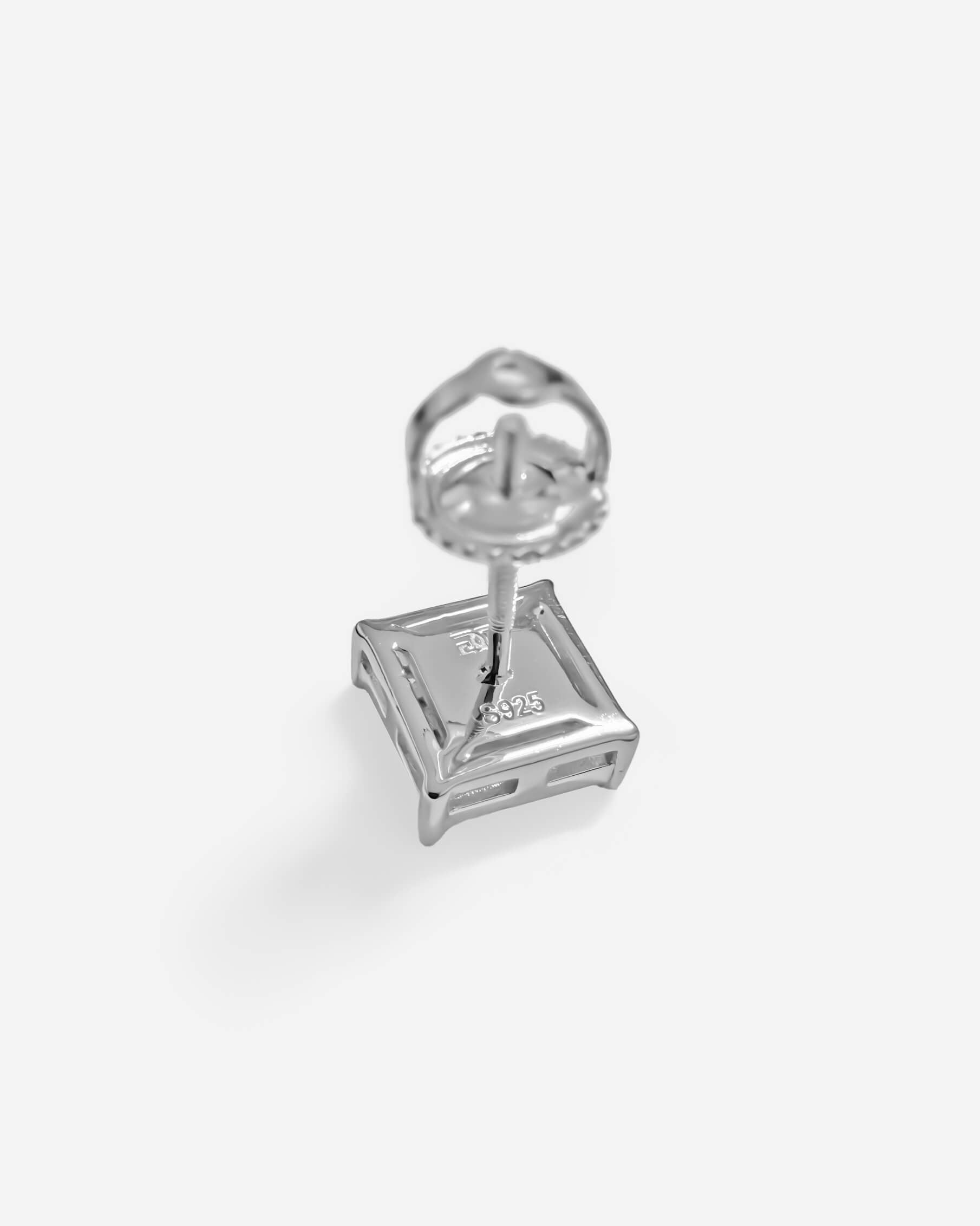 Radiant Zirconia Silver Square Earrings
