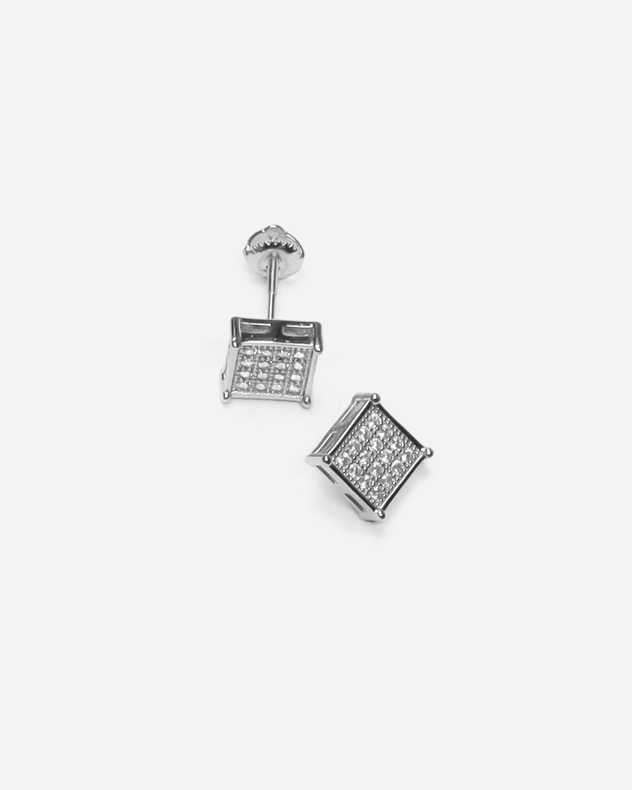 Radiant Zirconia Silver Square Earrings