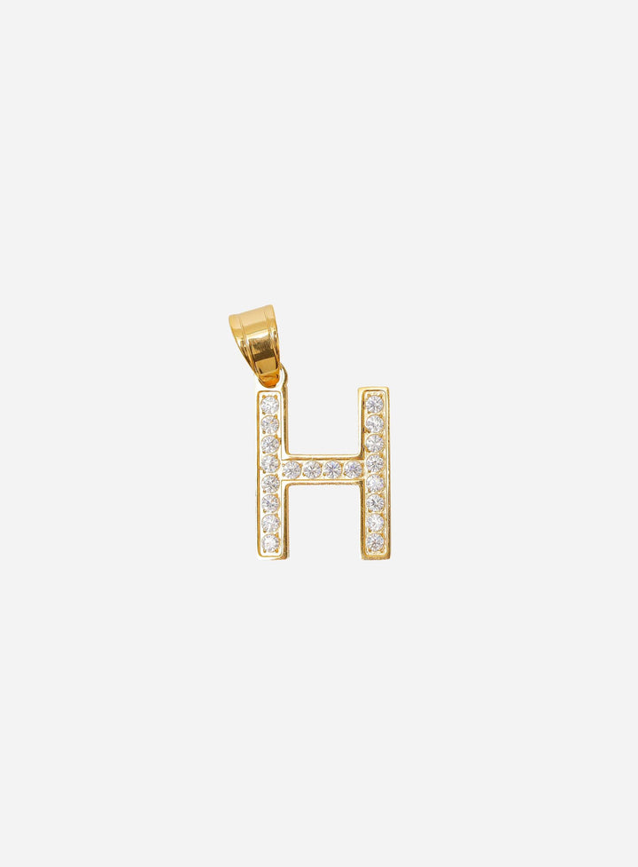 Gracias Dios Diamond Gold Letter H Pendant - Challenger Streetwear