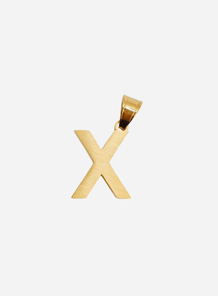 Gracias Dios Diamond Gold Letter X Pendant - Challenger Streetwear