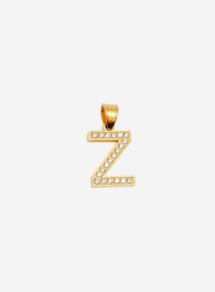 Gracias Dios Diamond Gold Letter Z Pendant - Challenger Streetwear